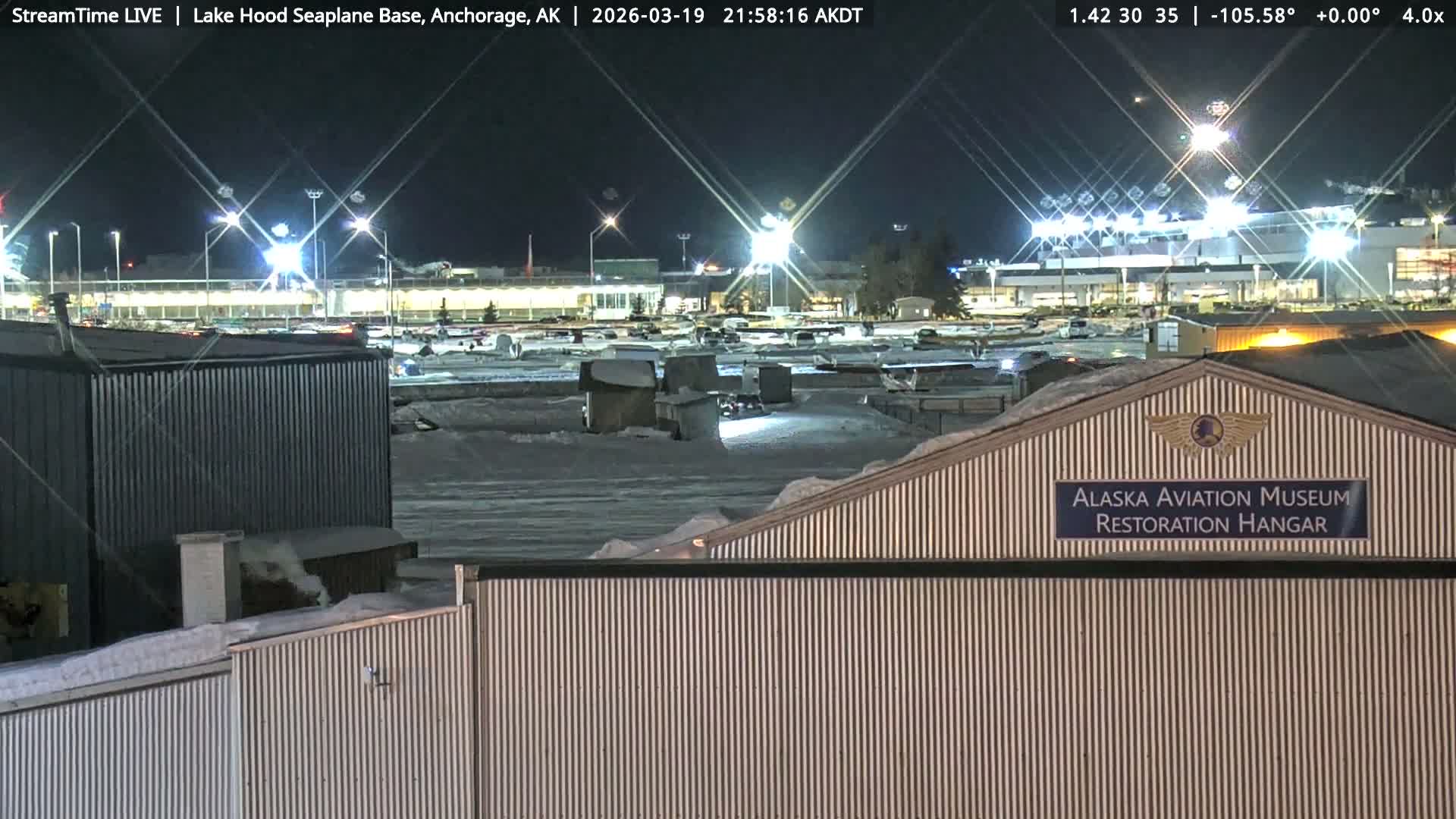 Anchorage, Lake Hood Seaplane Base / Ted Stevens International Airport Live Cam ANC / PANC - Turnagain, Anchorage, Alaska, USA