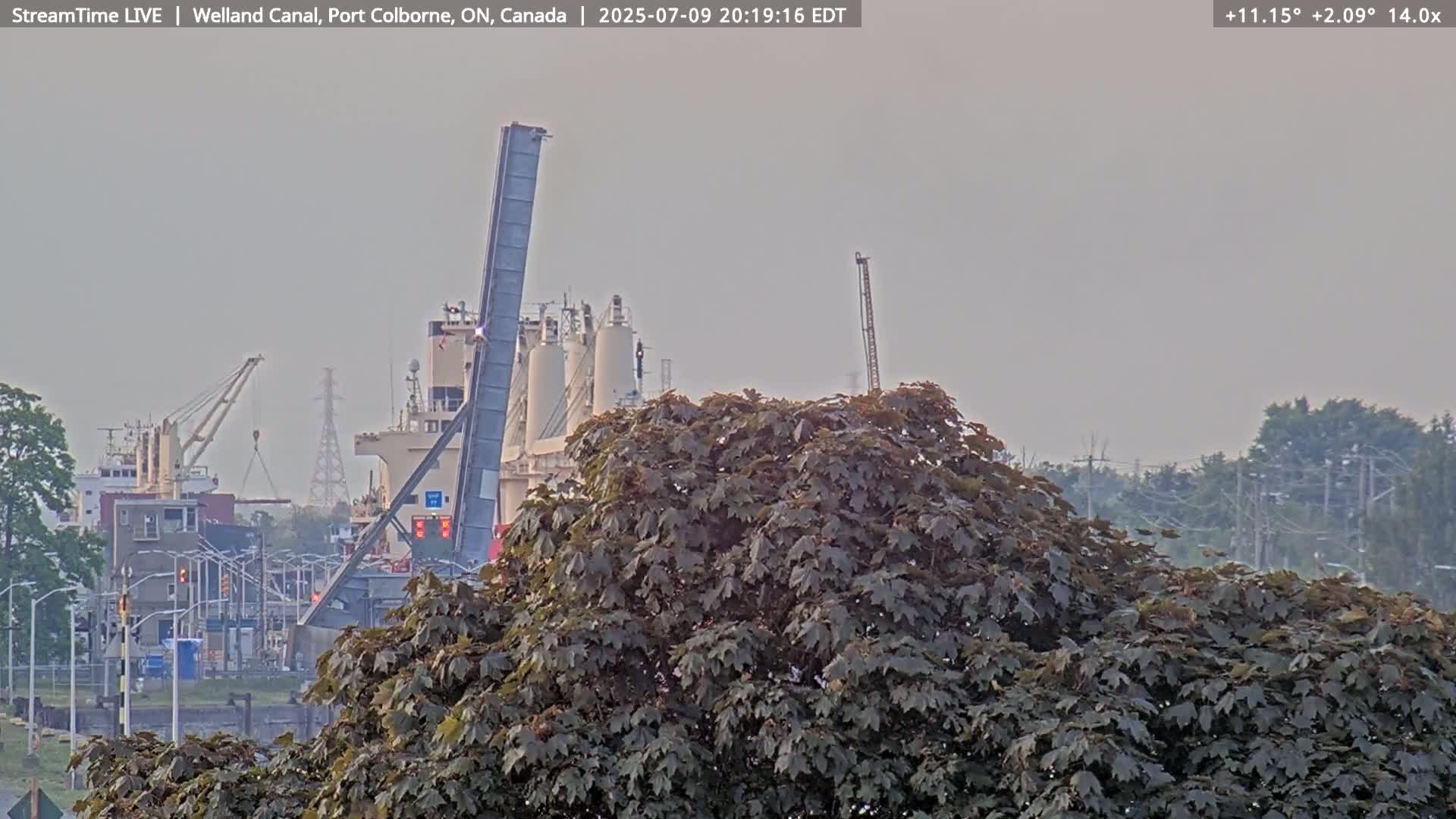 Port Colborne City, Welland Canal & Bridge 21 Live Cam - Port Colborne, Niagara, Ontario, Canada