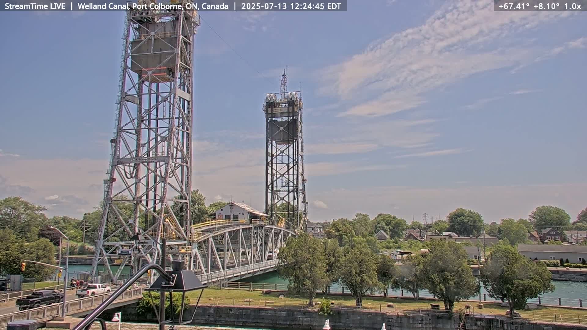 Port Colborne City, Welland Canal & Bridge 21 Live Cam - Port Colborne, Niagara, Ontario, Canada