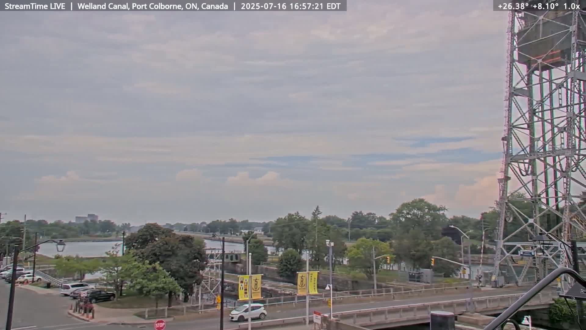 Port Colborne City, Welland Canal & Bridge 21 Live Cam - Port Colborne, Niagara, Ontario, Canada