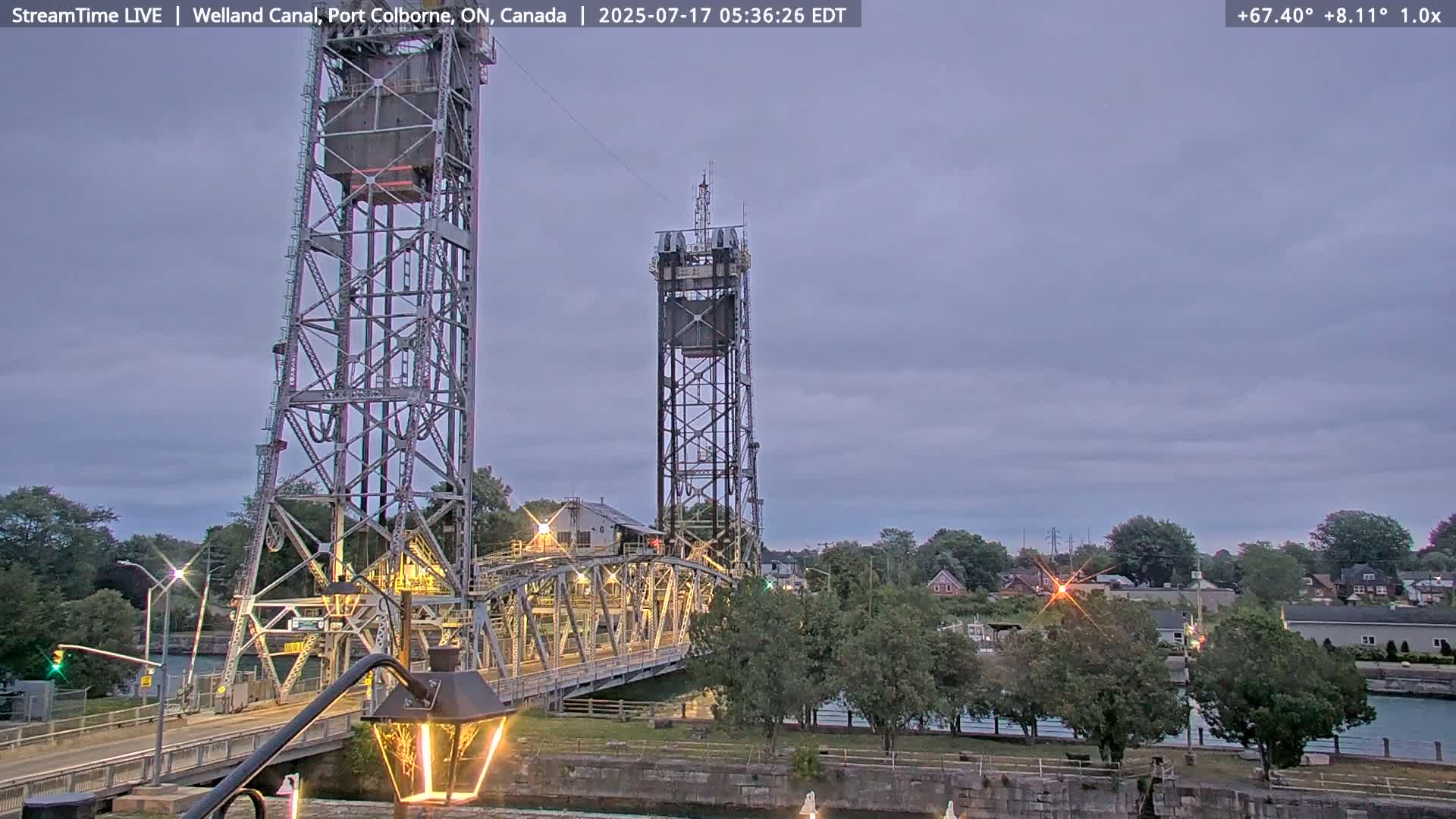 Port Colborne City, Welland Canal & Bridge 21 Live Cam - Port Colborne, Niagara, Ontario, Canada