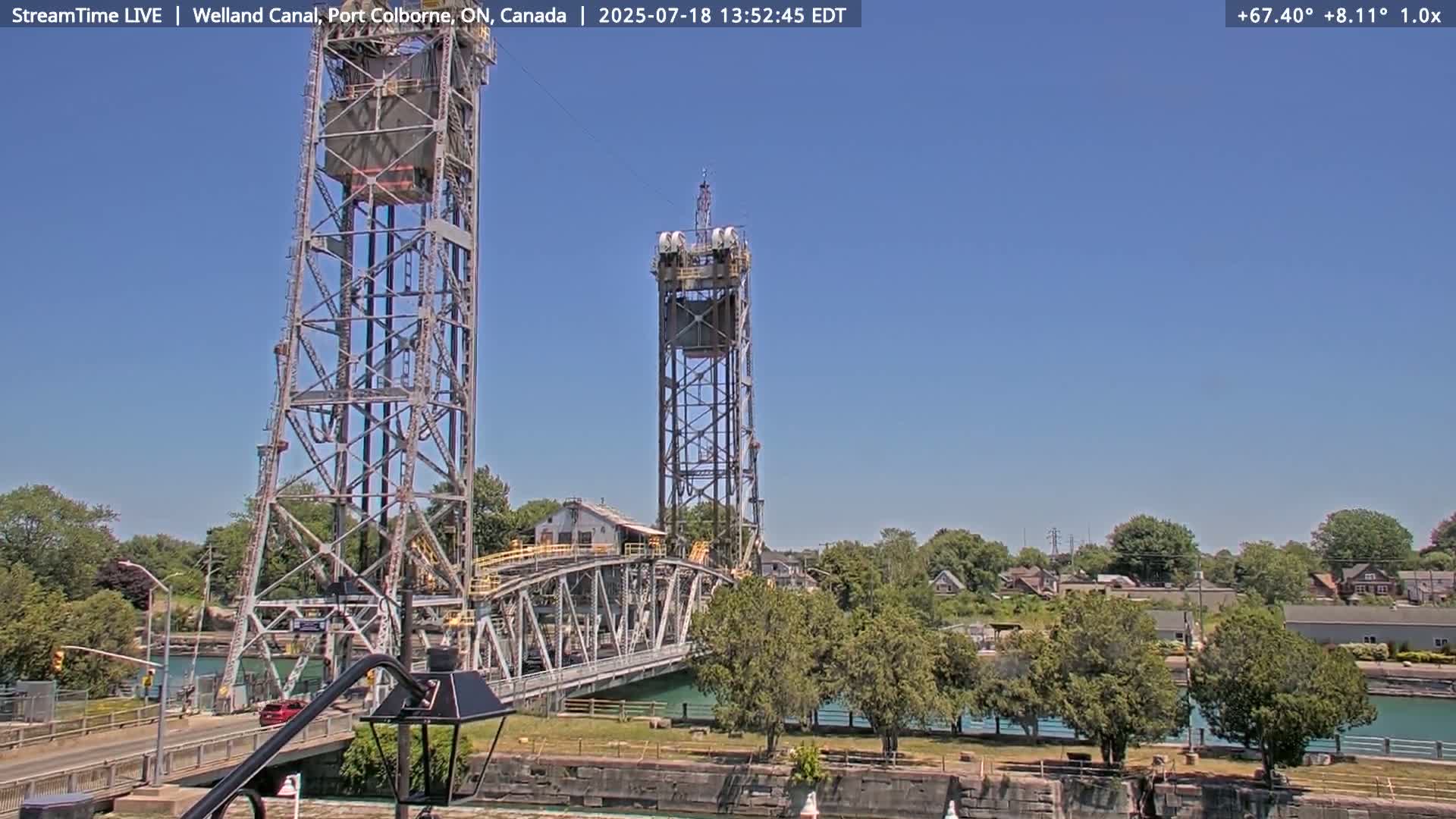 Port Colborne City, Welland Canal & Bridge 21 Live Cam - Port Colborne, Niagara, Ontario, Canada