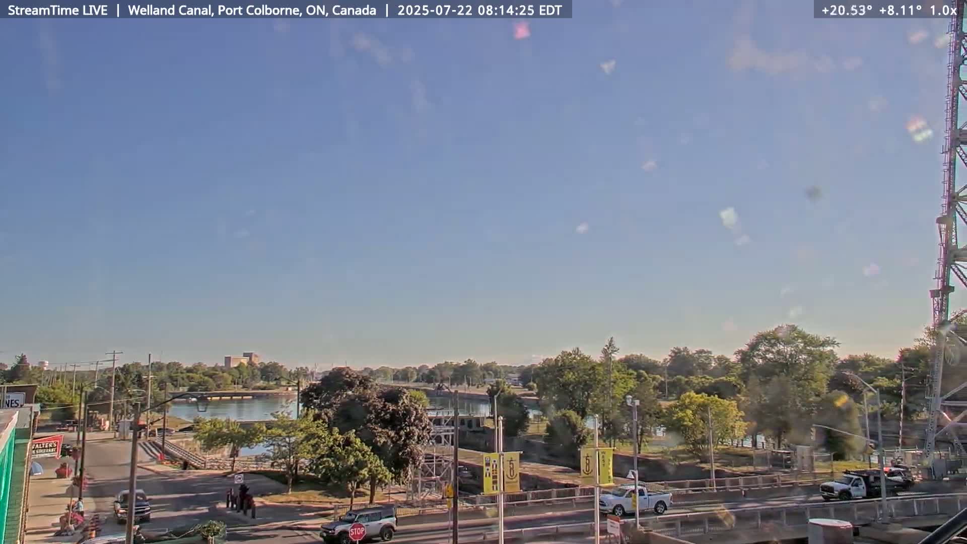 Port Colborne City, Welland Canal & Bridge 21 Live Cam - Port Colborne, Niagara, Ontario, Canada