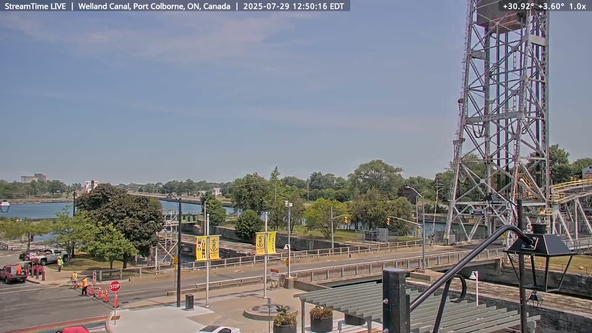 Port Colborne City, Welland Canal & Bridge 21 Live Cam - Port Colborne, Niagara, Ontario, Canada