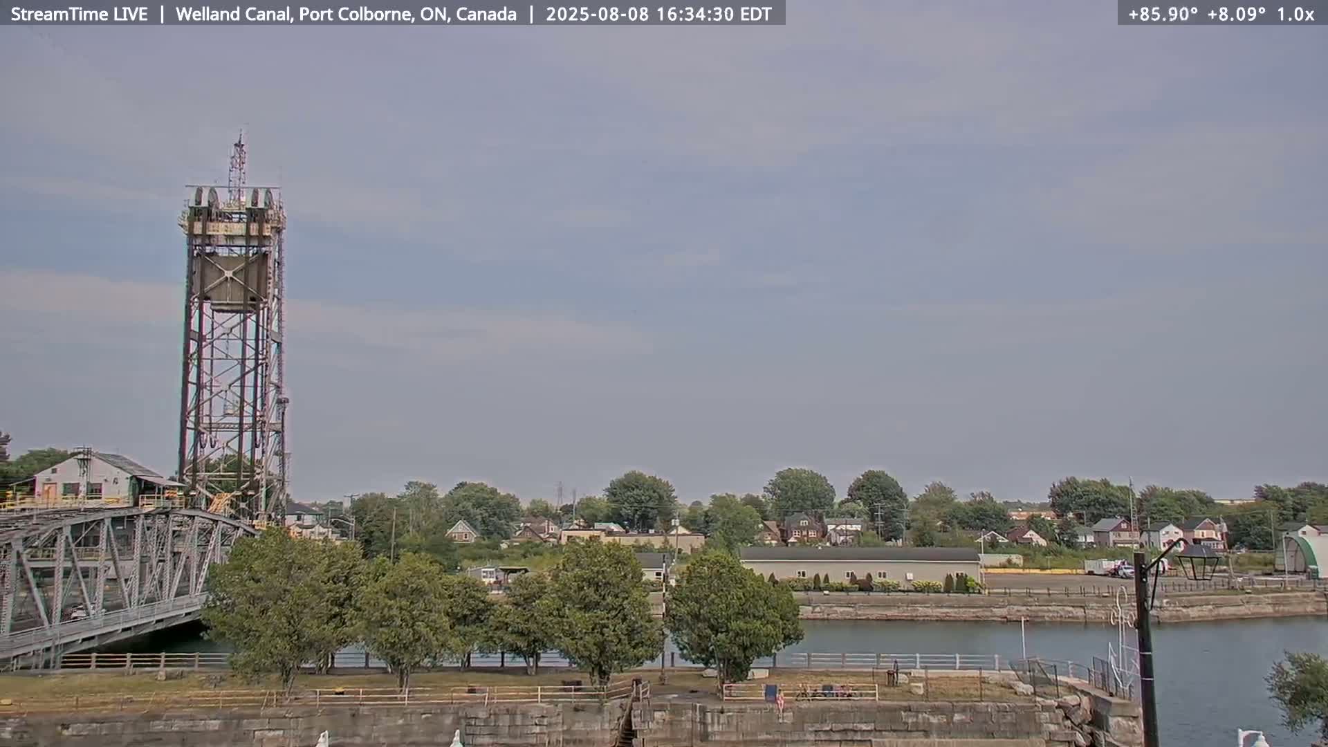 Port Colborne City, Welland Canal & Bridge 21 Live Cam - Port Colborne, Niagara, Ontario, Canada