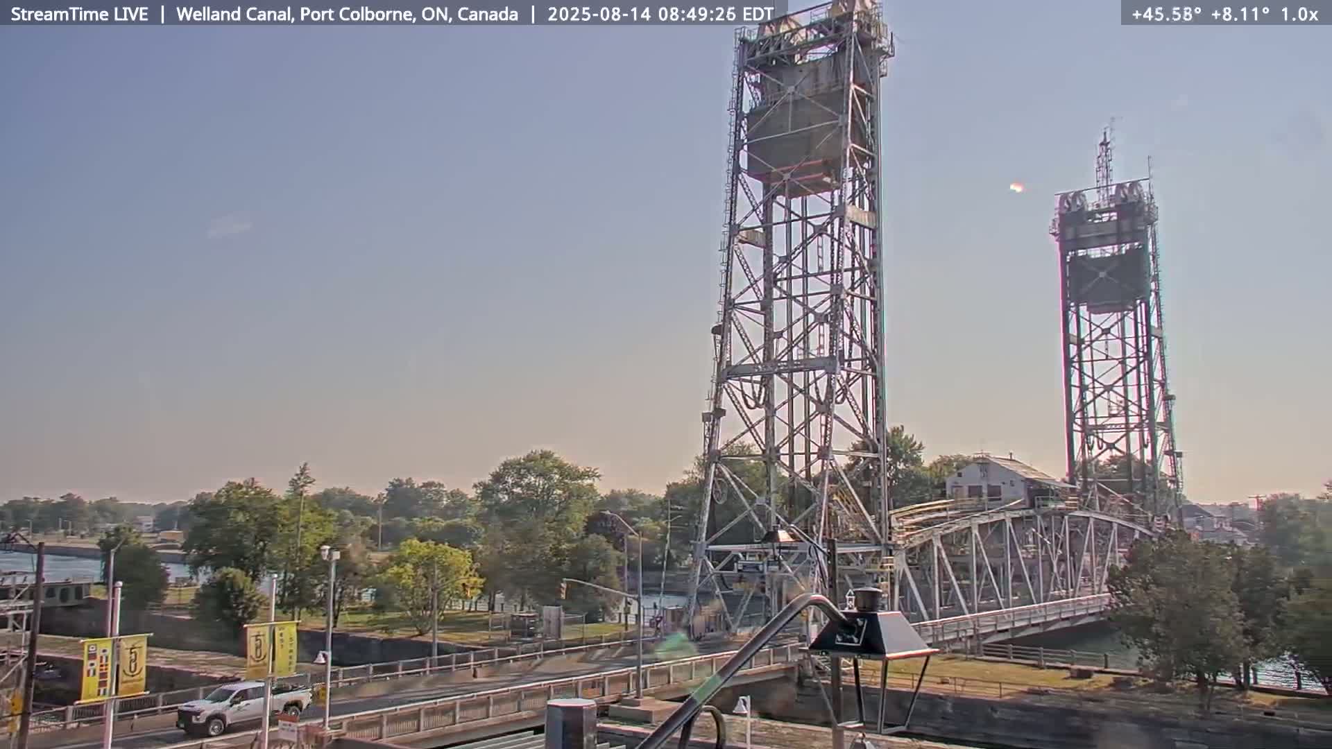 Port Colborne City, Welland Canal & Bridge 21 Live Cam - Port Colborne, Niagara, Ontario, Canada
