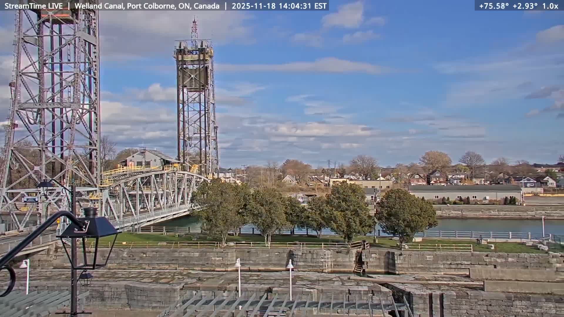 Port Colborne City, Welland Canal & Bridge 21 Live Cam - Port Colborne, Niagara, Ontario, Canada