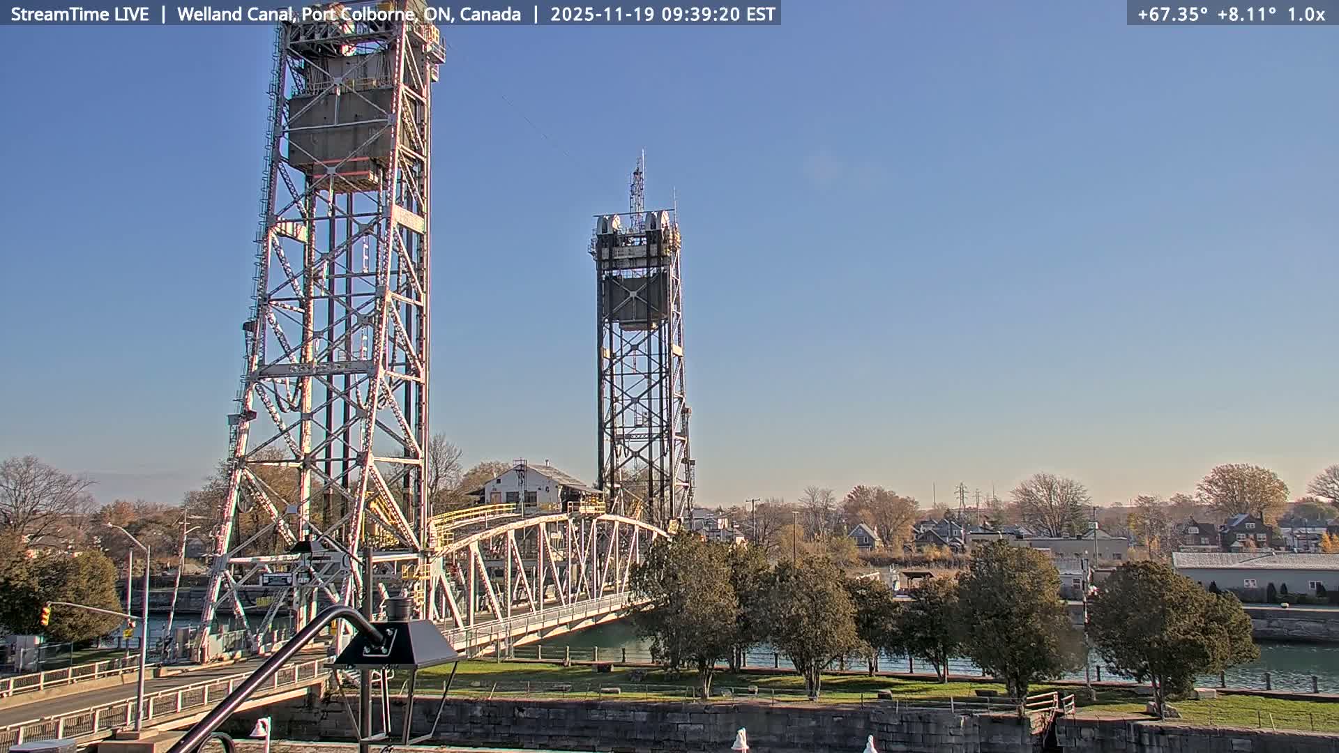 Port Colborne City, Welland Canal & Bridge 21 Live Cam - Port Colborne, Niagara, Ontario, Canada