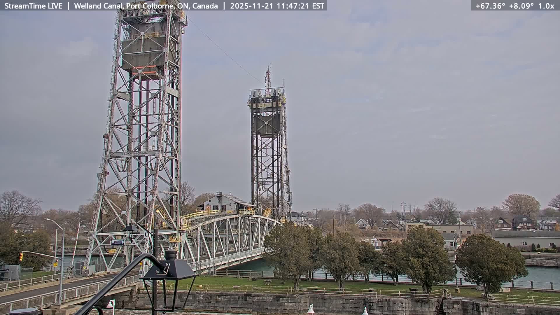 Port Colborne City, Welland Canal & Bridge 21 Live Cam - Port Colborne, Niagara, Ontario, Canada