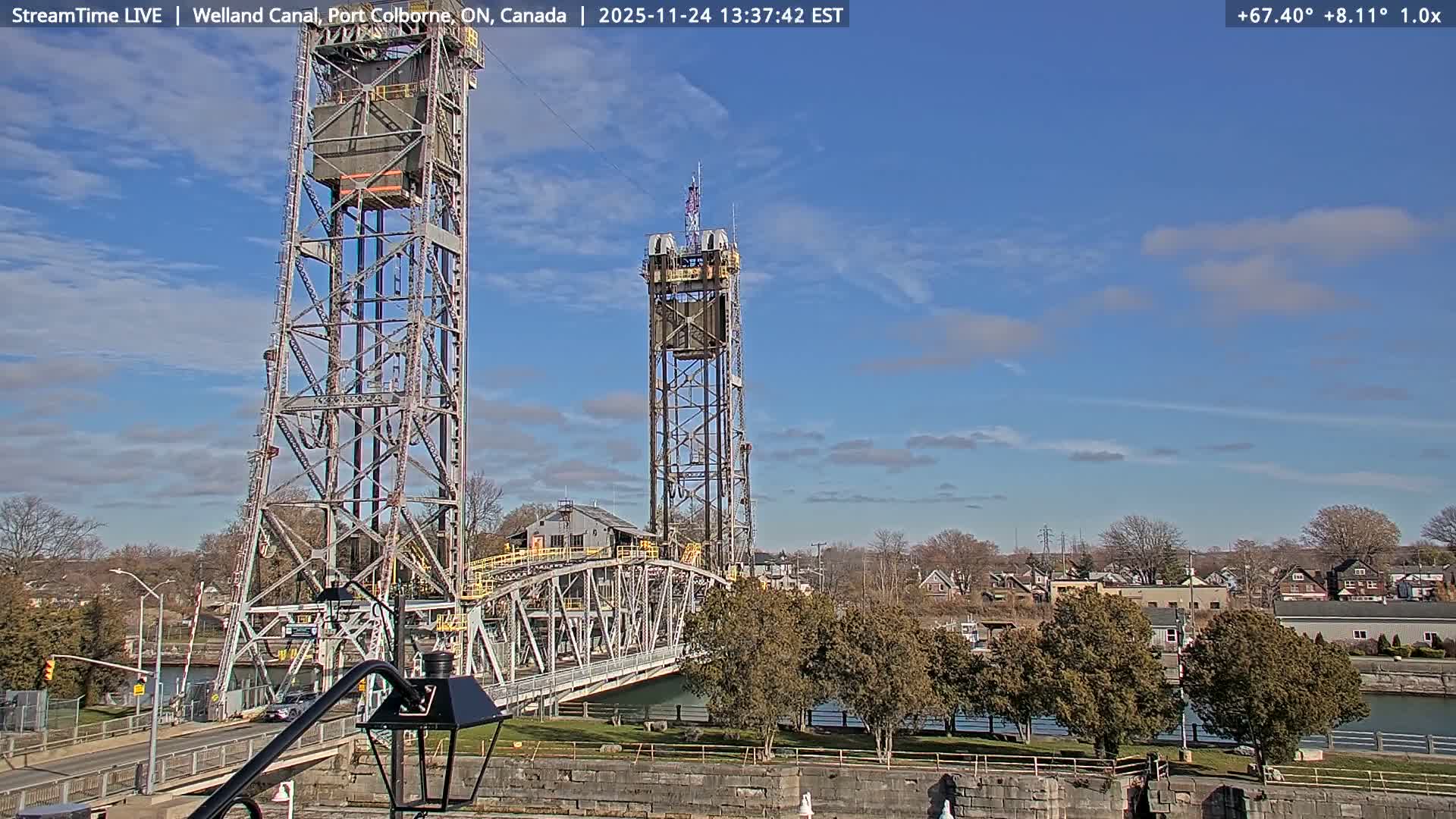 Port Colborne City, Welland Canal & Bridge 21 Live Cam - Port Colborne, Niagara, Ontario, Canada