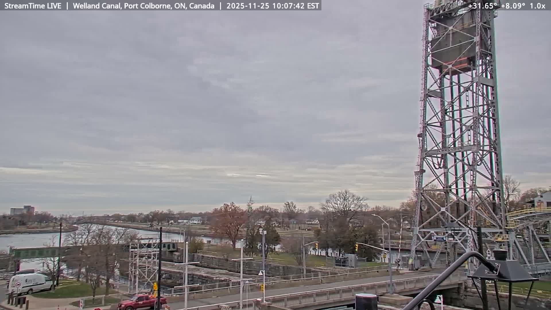 Port Colborne City, Welland Canal & Bridge 21 Live Cam - Port Colborne, Niagara, Ontario, Canada