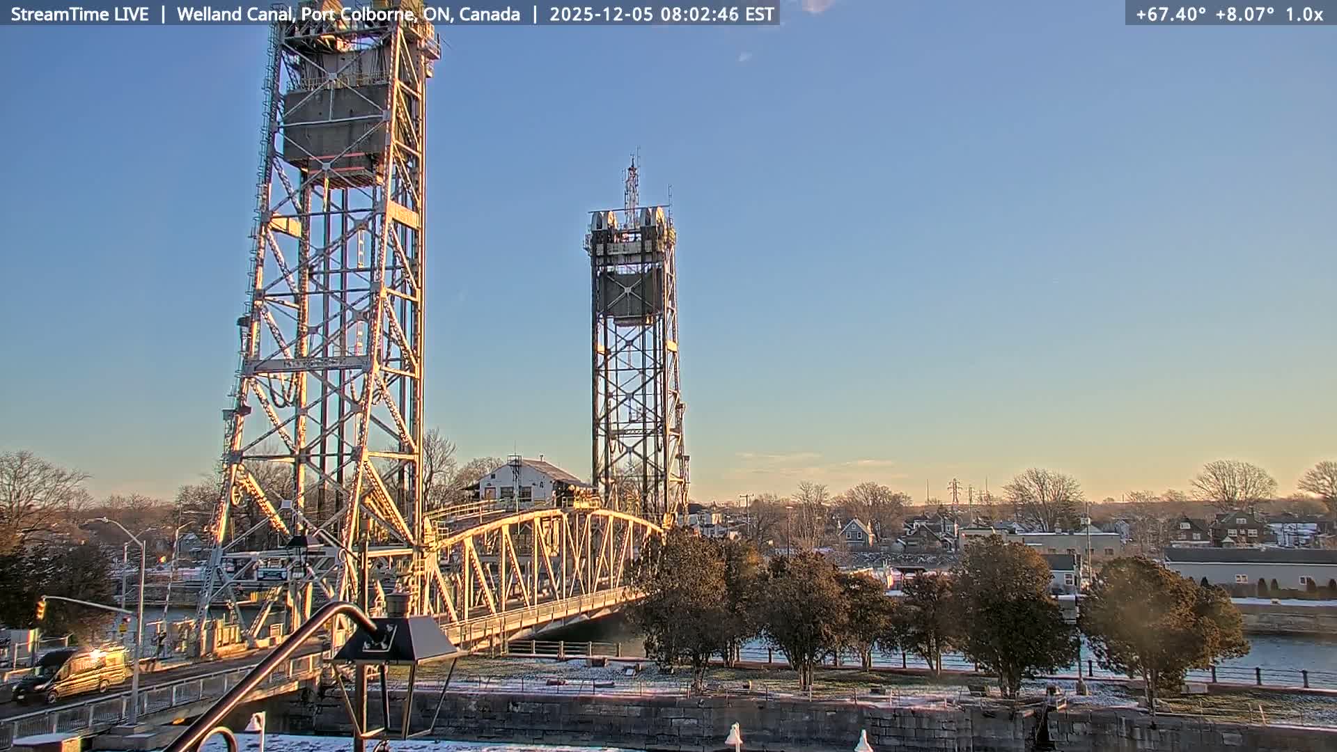 Port Colborne City, Welland Canal & Bridge 21 Live Cam - Port Colborne, Niagara, Ontario, Canada