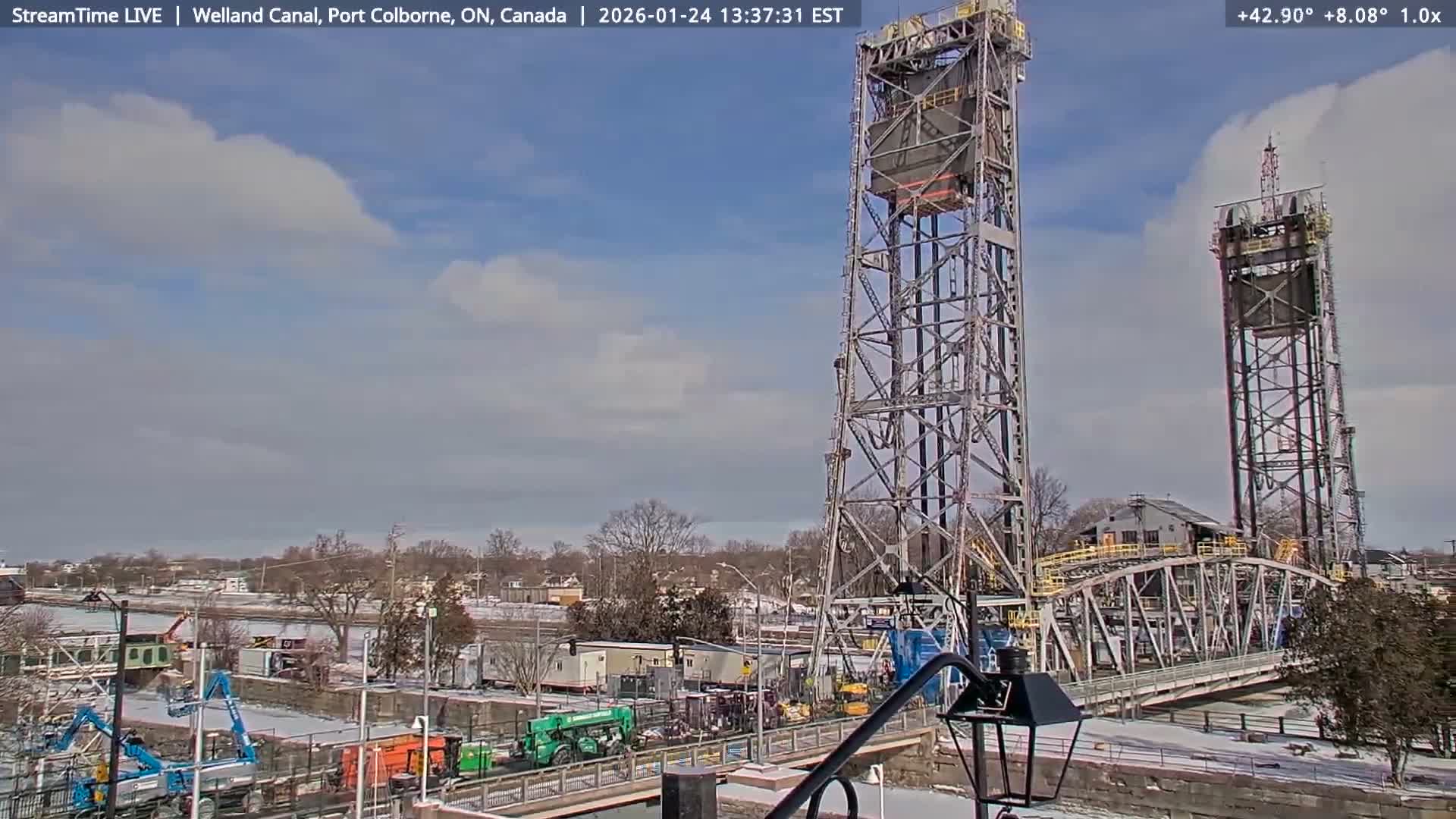 Port Colborne City, Welland Canal & Bridge 21 Live Cam - Port Colborne, Niagara, Ontario, Canada