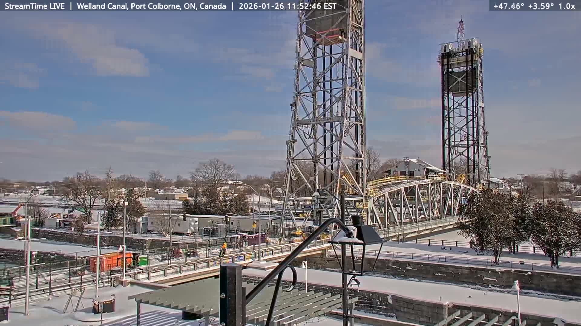 Port Colborne City, Welland Canal & Bridge 21 Live Cam - Port Colborne, Niagara, Ontario, Canada