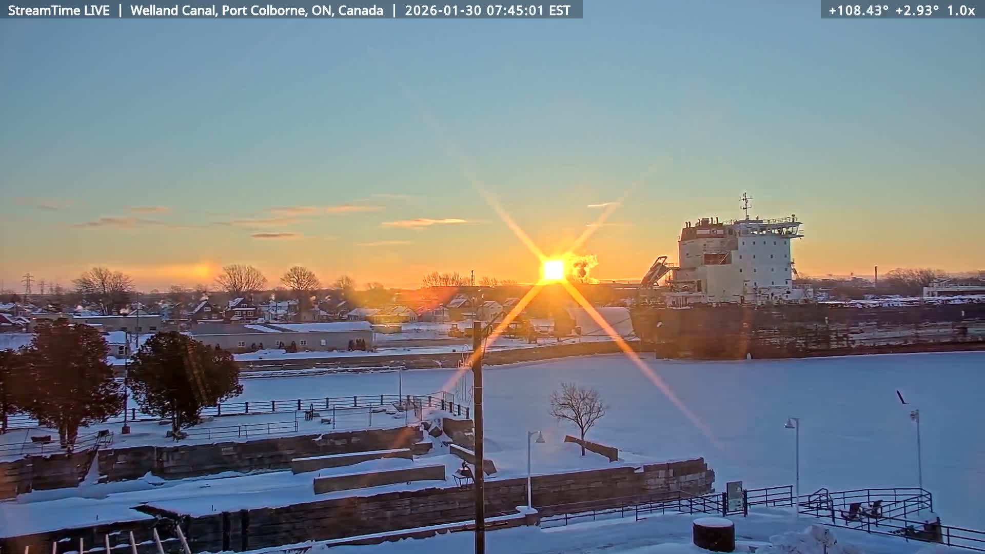 Port Colborne City, Welland Canal & Bridge 21 Live Cam - Port Colborne, Niagara, Ontario, Canada