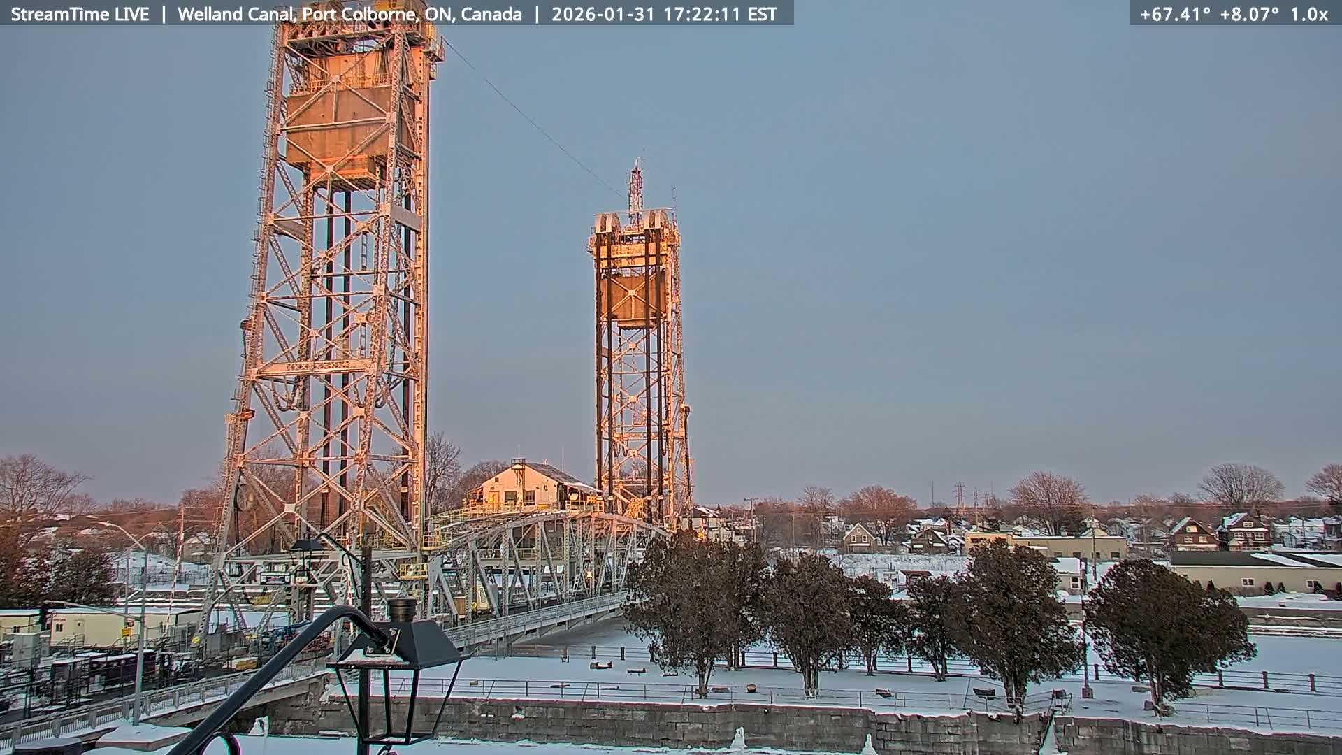 Port Colborne City, Welland Canal & Bridge 21 Live Cam - Port Colborne, Niagara, Ontario, Canada