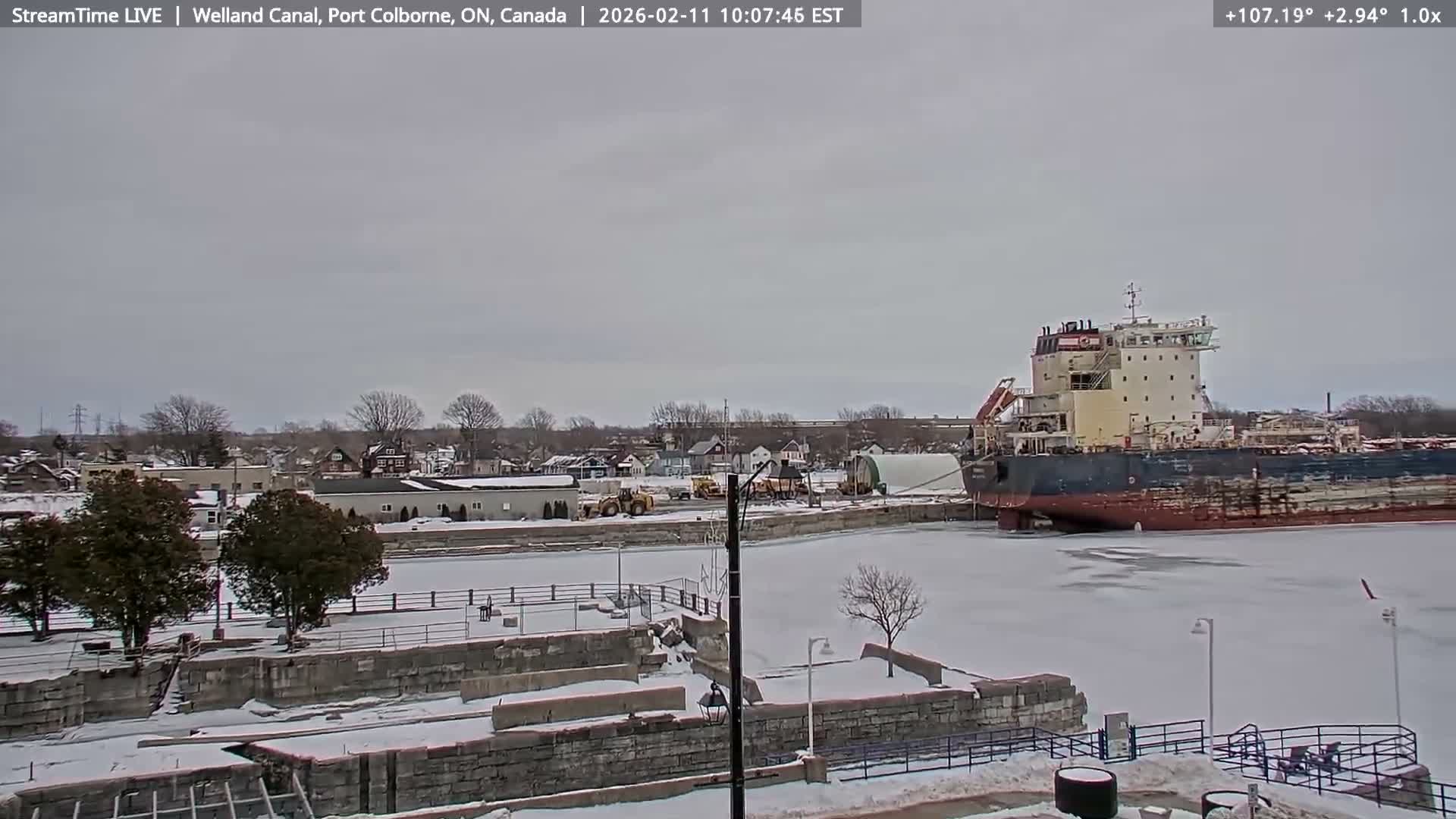 Port Colborne City, Welland Canal & Bridge 21 Live Cam - Port Colborne, Niagara, Ontario, Canada