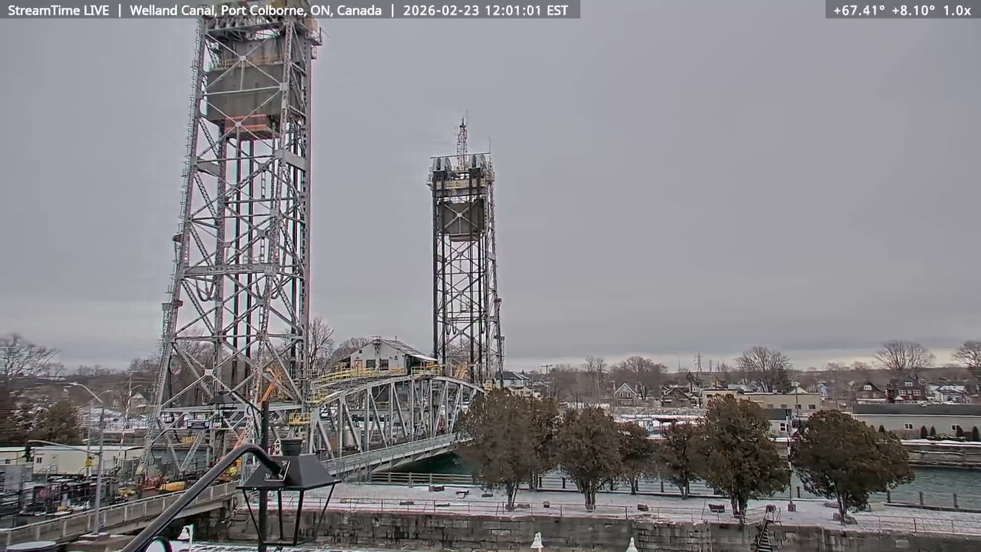 Port Colborne City, Welland Canal & Bridge 21 Live Cam - Port Colborne, Niagara, Ontario, Canada