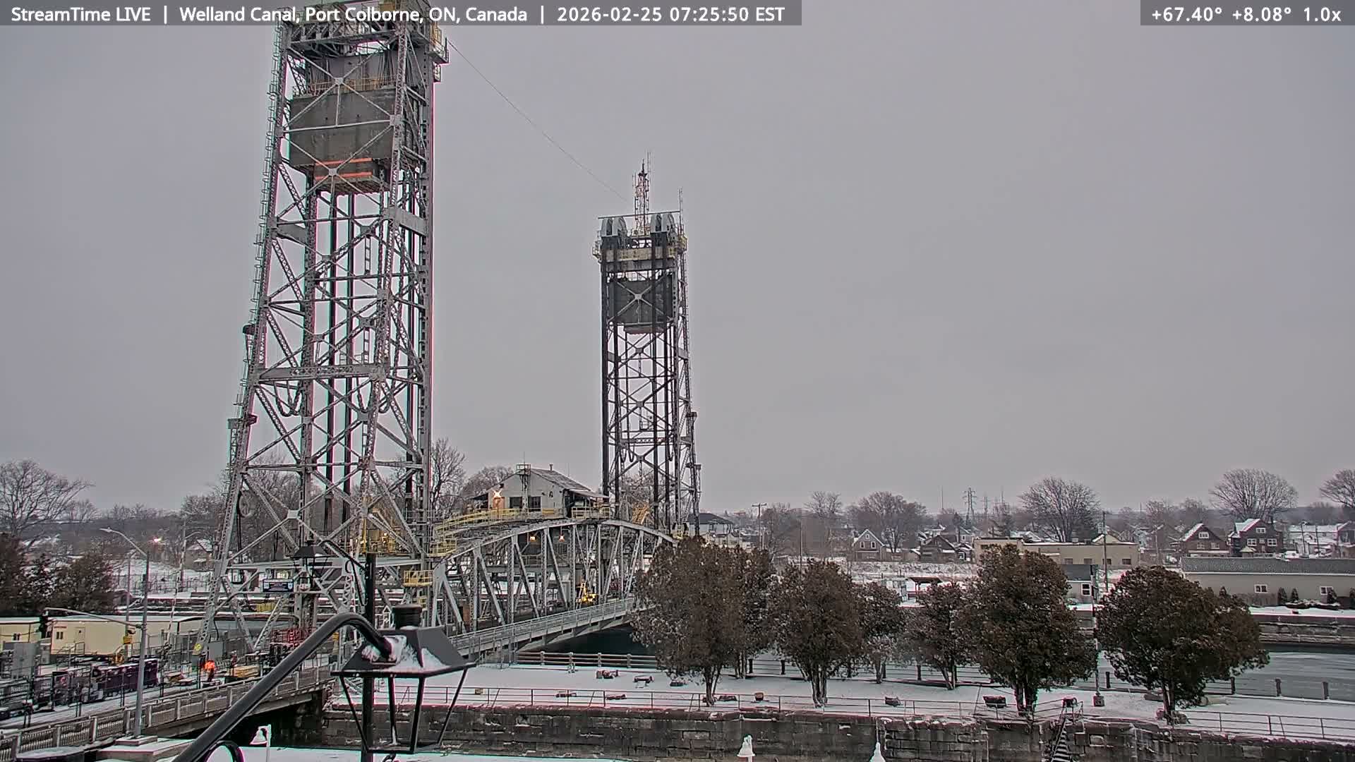 Port Colborne City, Welland Canal & Bridge 21 Live Cam - Port Colborne, Niagara, Ontario, Canada