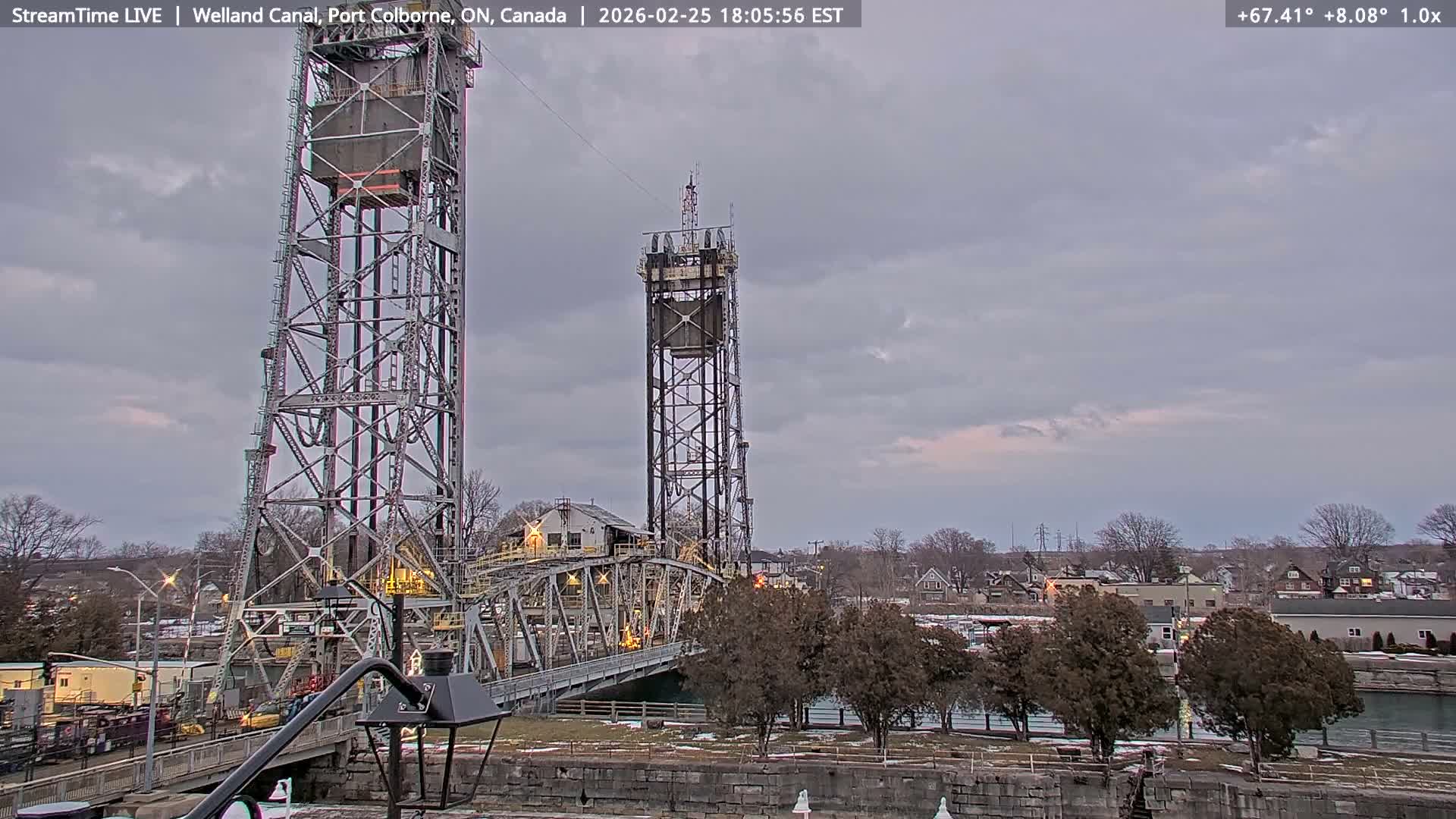 Port Colborne City, Welland Canal & Bridge 21 Live Cam - Port Colborne, Niagara, Ontario, Canada