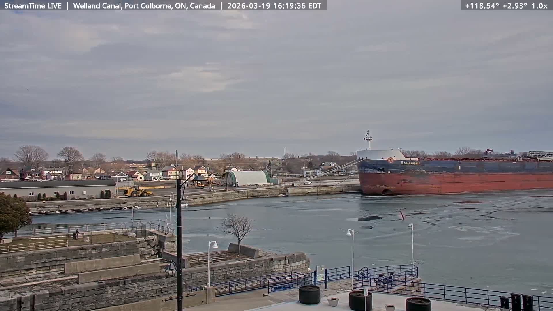 Port Colborne City, Welland Canal & Bridge 21 Live Cam - Port Colborne, Niagara, Ontario, Canada
