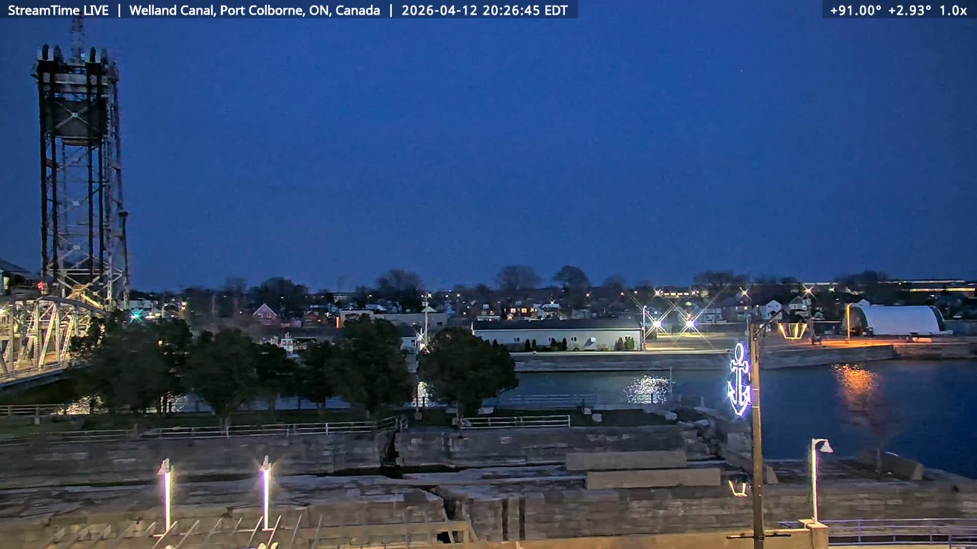 Port Colborne City, Welland Canal & Bridge 21 Live Cam - Port Colborne, Niagara, Ontario, Canada