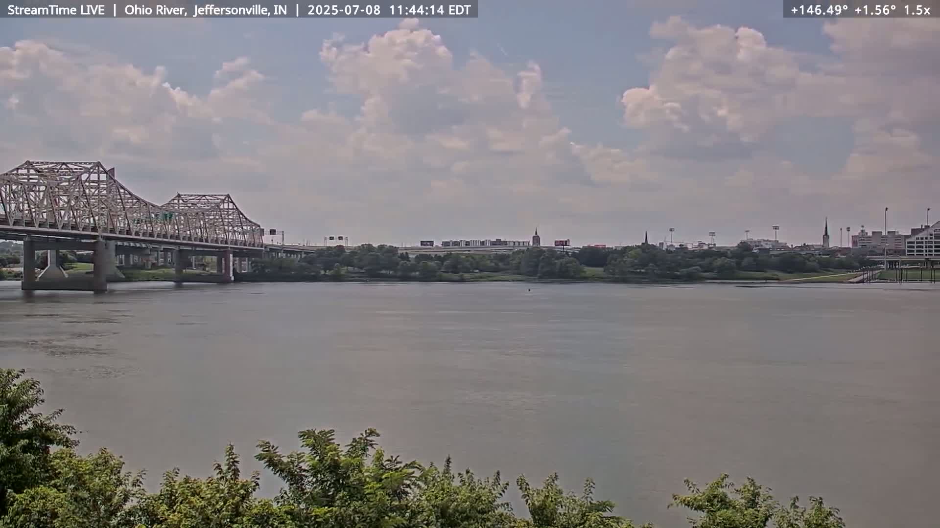 Louisville (Kentucky) & Ohio River from Jeffersonville Live Cam from - Jeffersonville, Clark, Indiana, USA