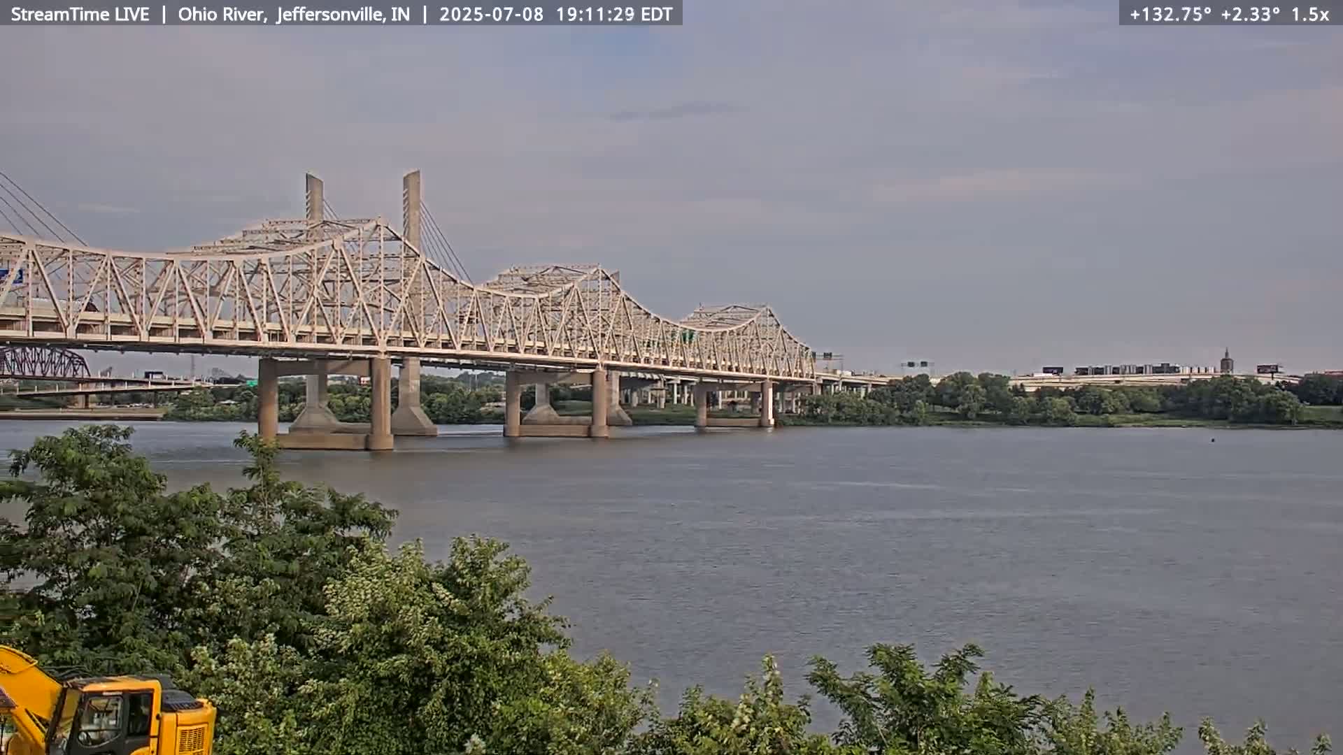 Louisville (Kentucky) & Ohio River from Jeffersonville Live Cam from - Jeffersonville, Clark, Indiana, USA