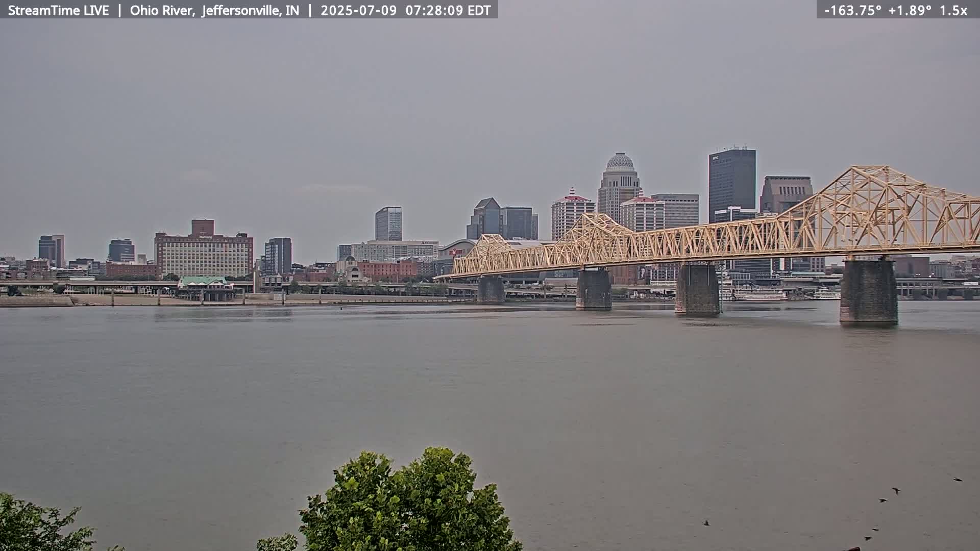 Louisville (Kentucky) & Ohio River from Jeffersonville Live Cam from - Jeffersonville, Clark, Indiana, USA