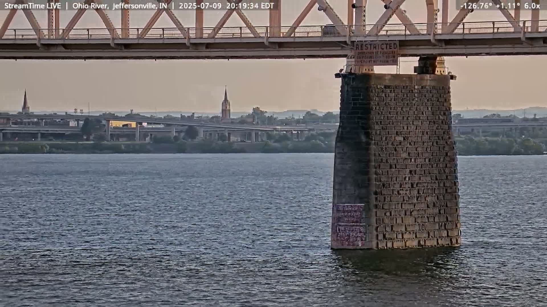Louisville (Kentucky) & Ohio River from Jeffersonville Live Cam from - Jeffersonville, Clark, Indiana, USA