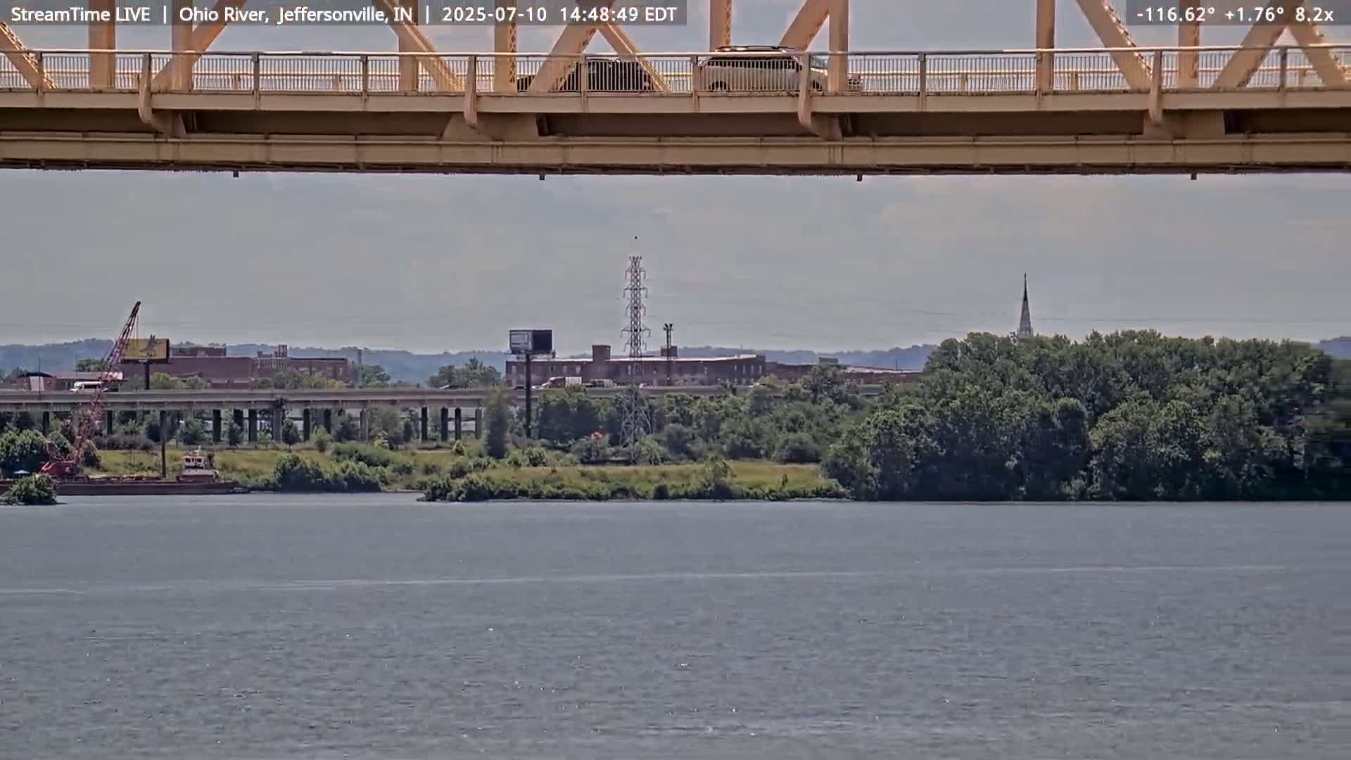 Louisville (Kentucky) & Ohio River from Jeffersonville Live Cam from - Jeffersonville, Clark, Indiana, USA