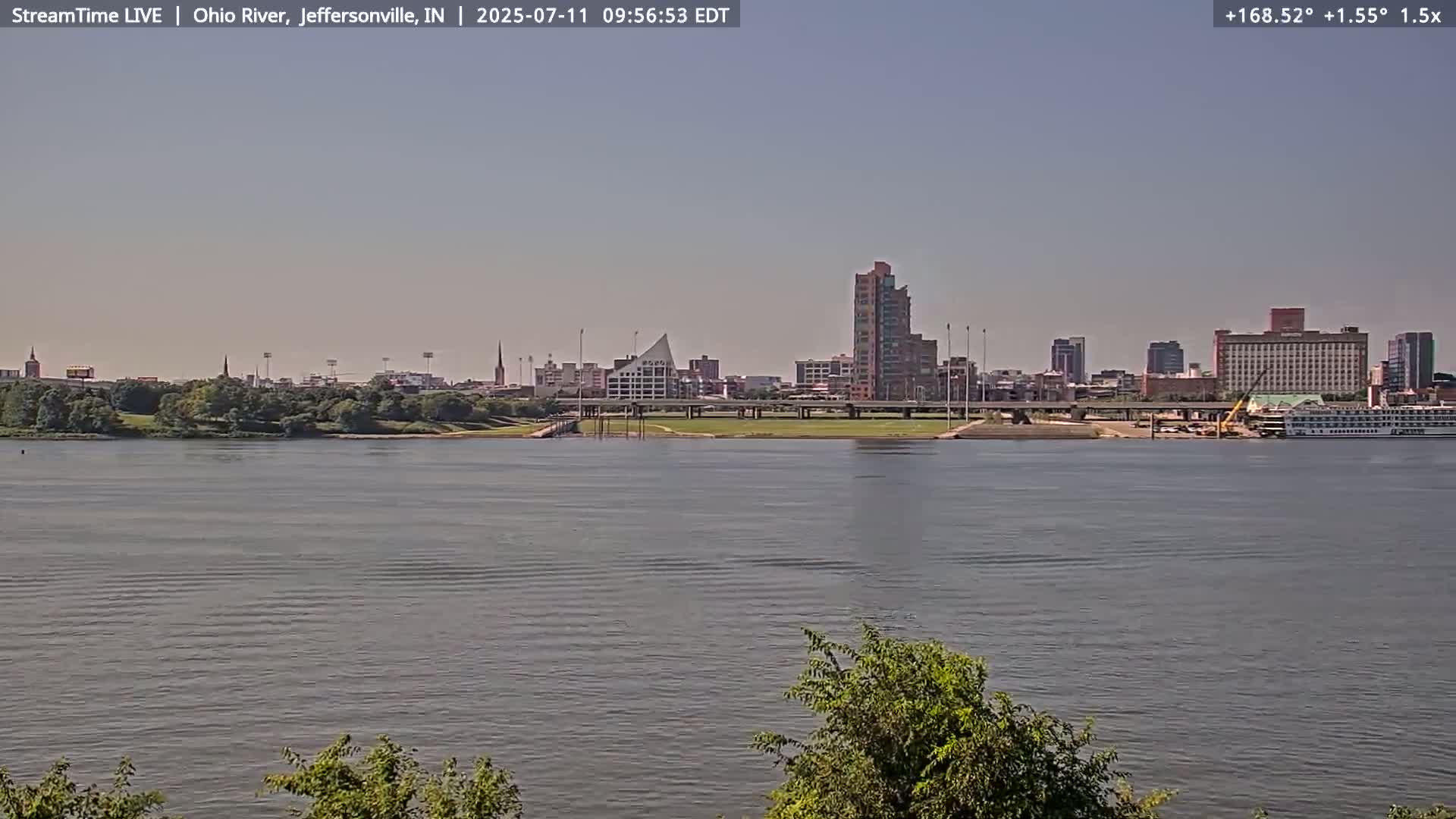 Louisville (Kentucky) & Ohio River from Jeffersonville Live Cam from - Jeffersonville, Clark, Indiana, USA