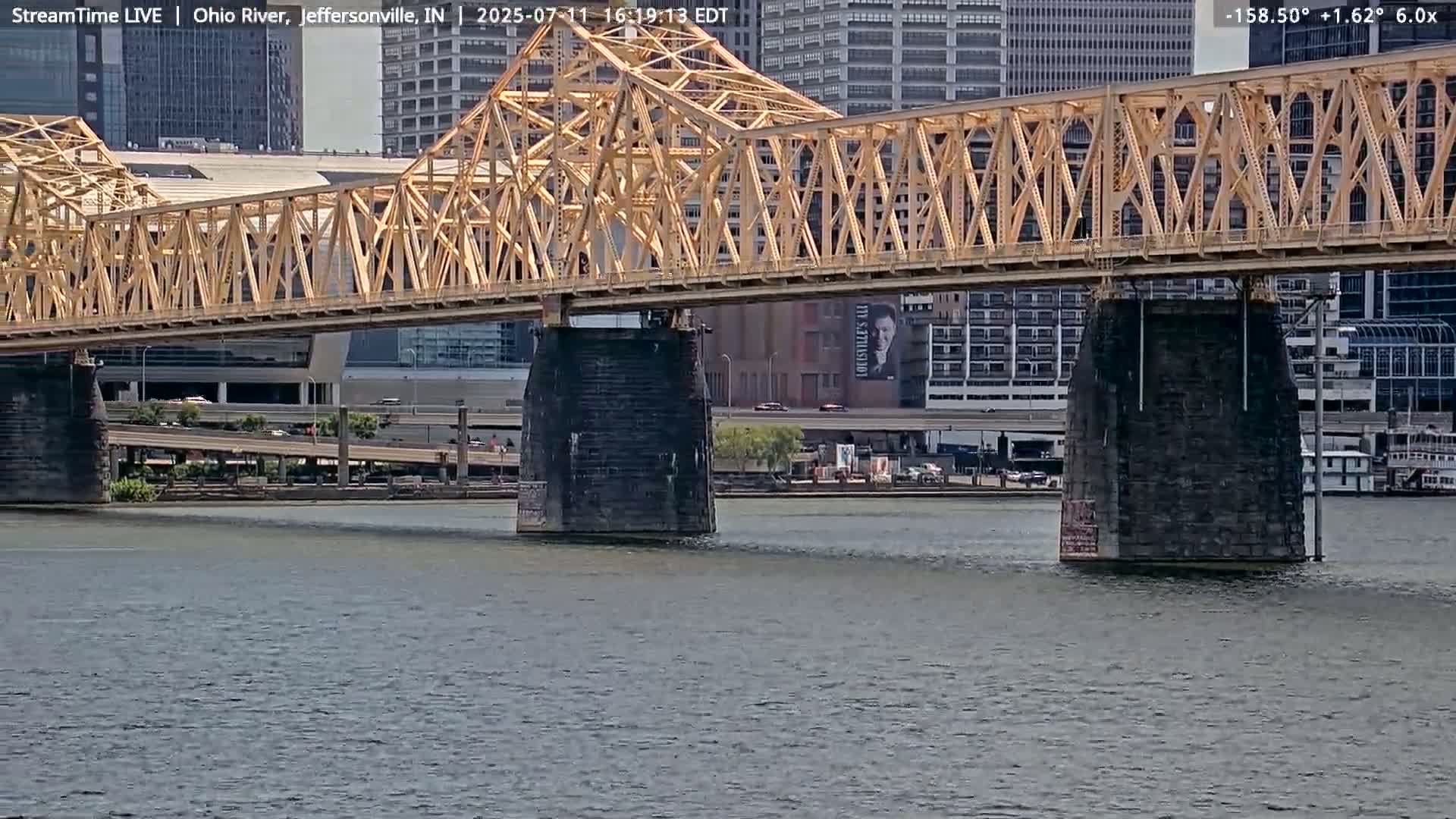 Louisville (Kentucky) & Ohio River from Jeffersonville Live Cam from - Jeffersonville, Clark, Indiana, USA