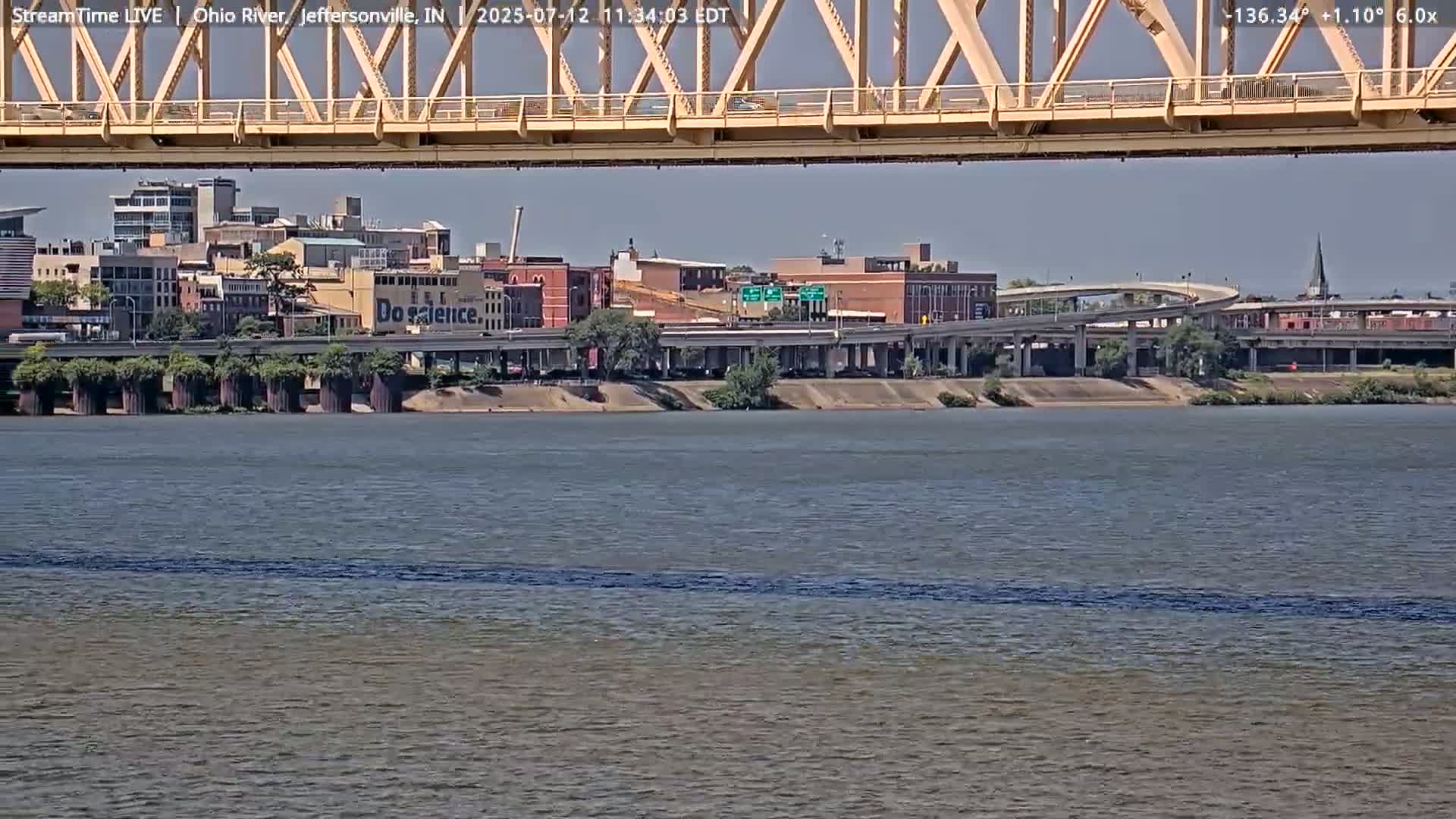 Louisville (Kentucky) & Ohio River from Jeffersonville Live Cam from - Jeffersonville, Clark, Indiana, USA