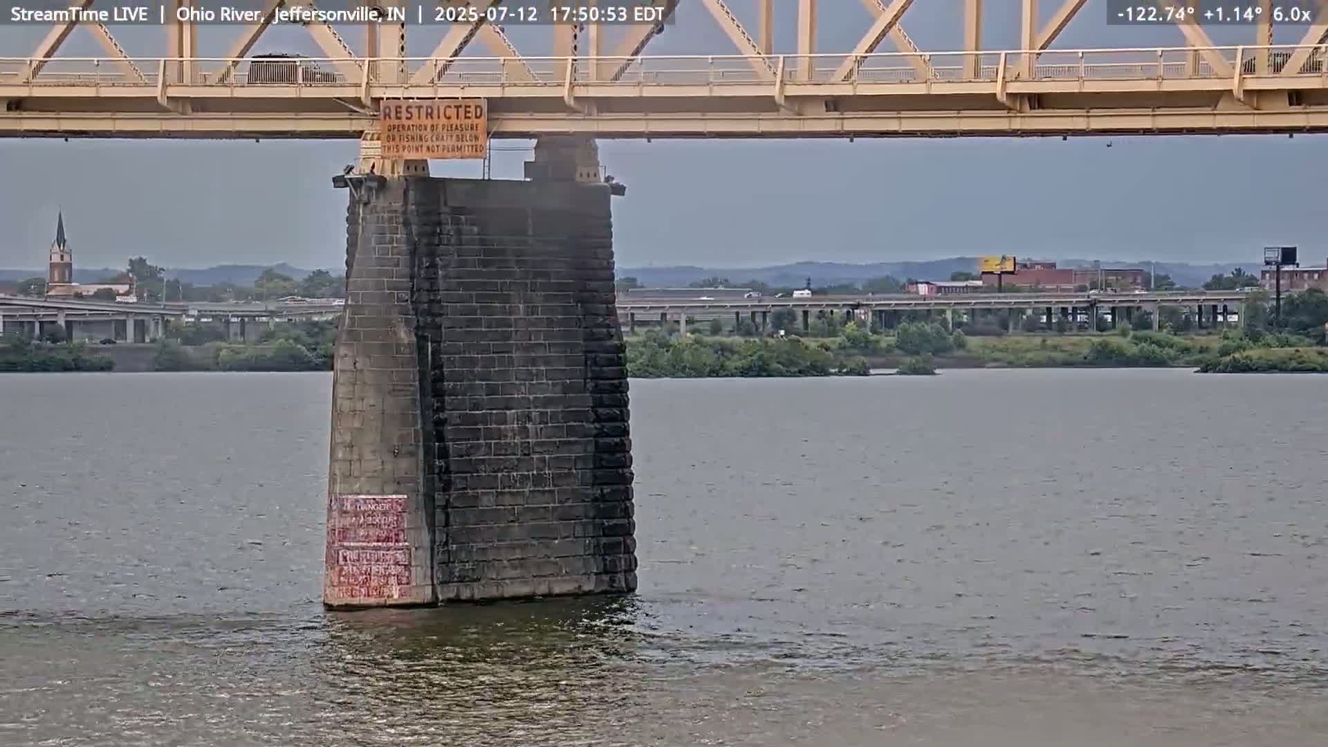 Louisville (Kentucky) & Ohio River from Jeffersonville Live Cam from - Jeffersonville, Clark, Indiana, USA