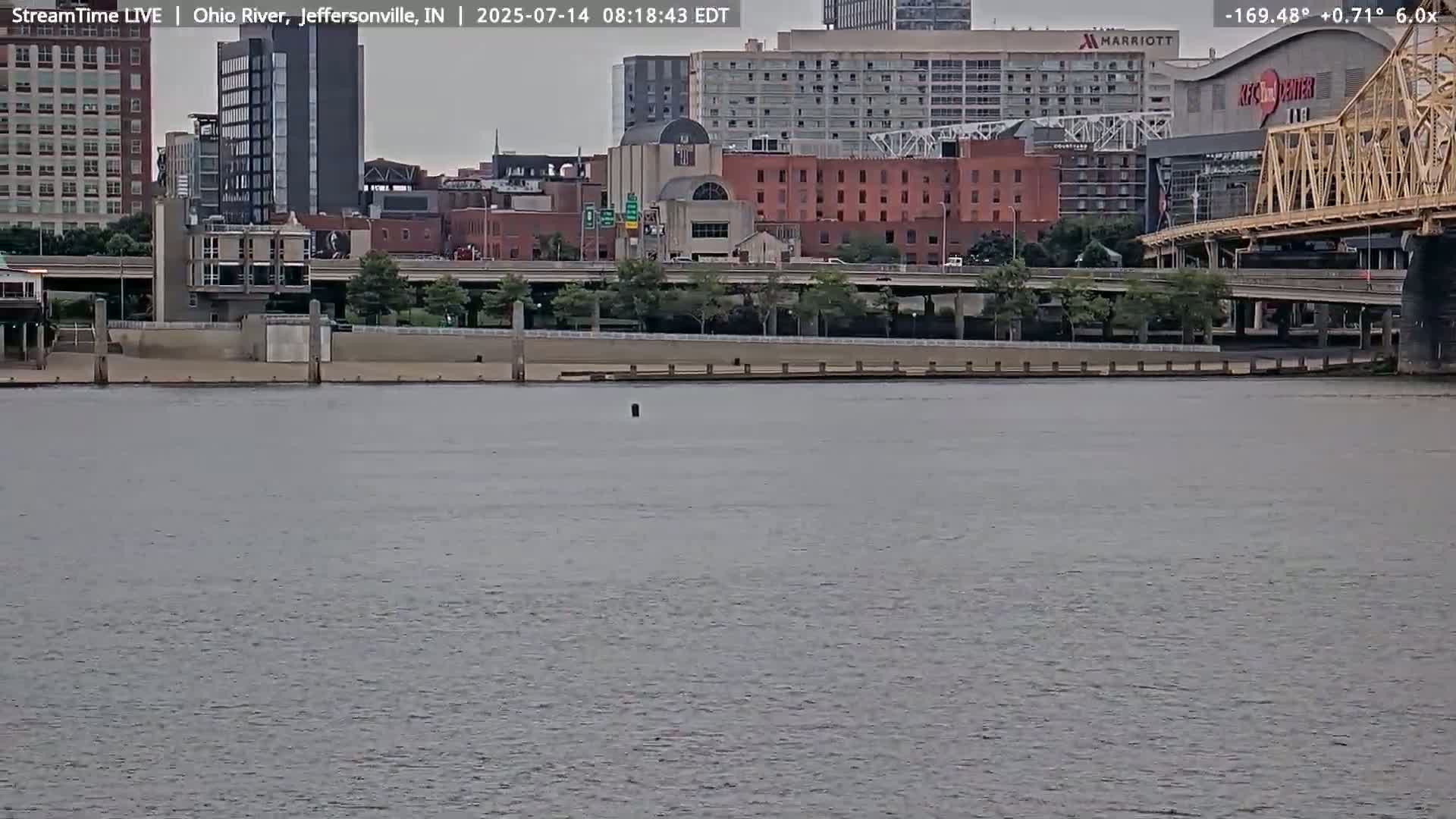 Louisville (Kentucky) & Ohio River from Jeffersonville Live Cam from - Jeffersonville, Clark, Indiana, USA
