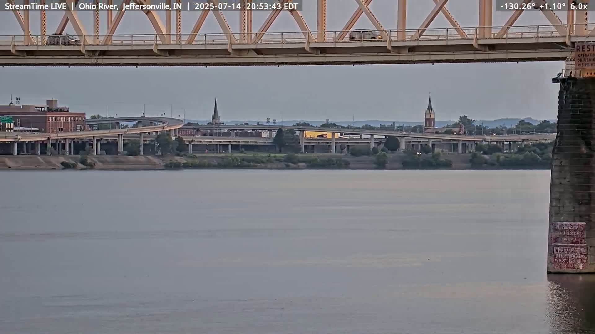 Louisville (Kentucky) & Ohio River from Jeffersonville Live Cam from - Jeffersonville, Clark, Indiana, USA