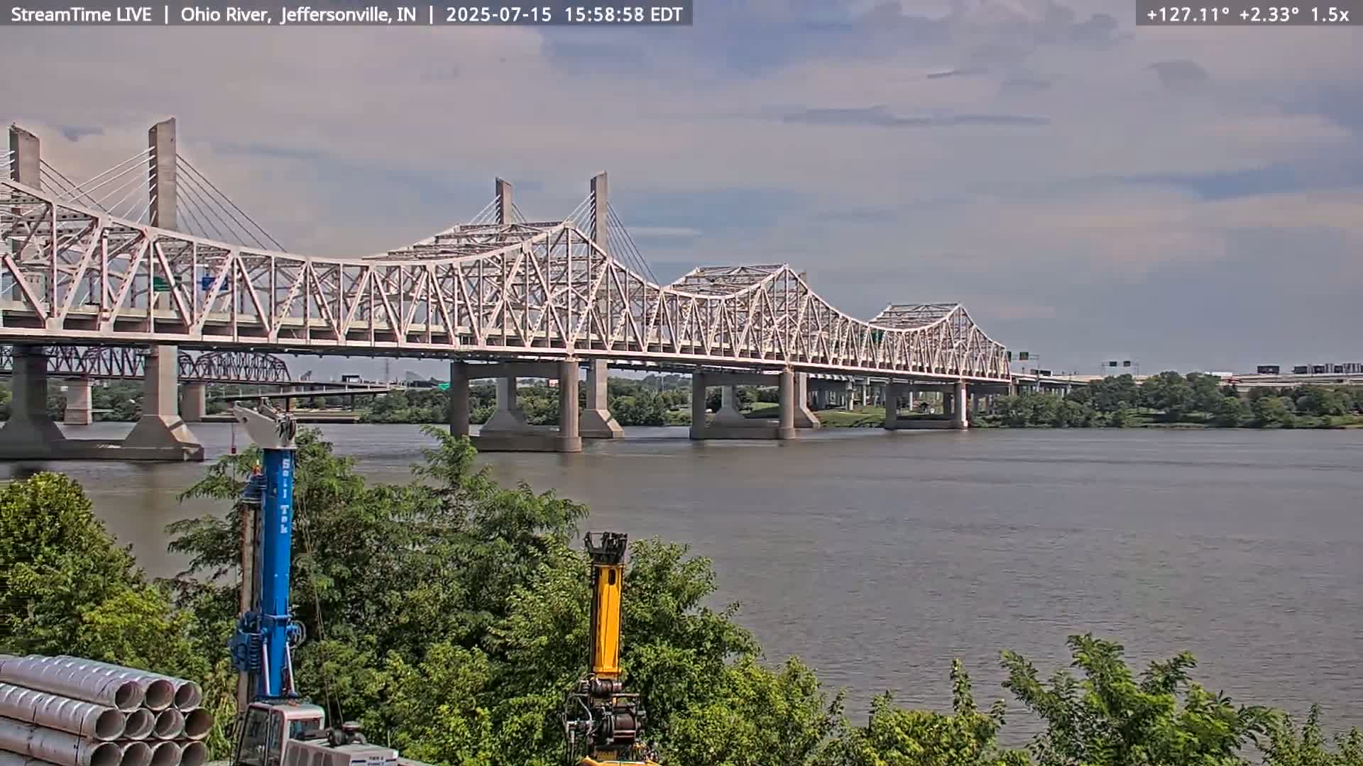 Louisville (Kentucky) & Ohio River from Jeffersonville Live Cam from - Jeffersonville, Clark, Indiana, USA