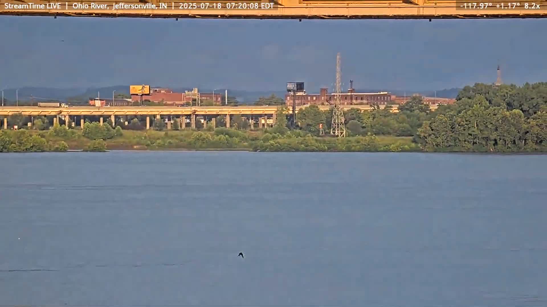 Louisville (Kentucky) & Ohio River from Jeffersonville Live Cam from - Jeffersonville, Clark, Indiana, USA