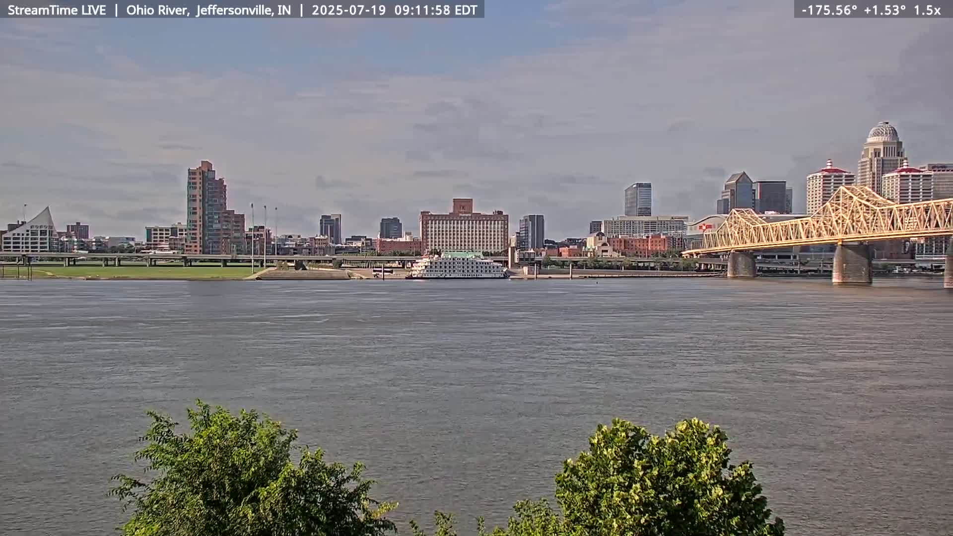 Louisville (Kentucky) & Ohio River from Jeffersonville Live Cam from - Jeffersonville, Clark, Indiana, USA