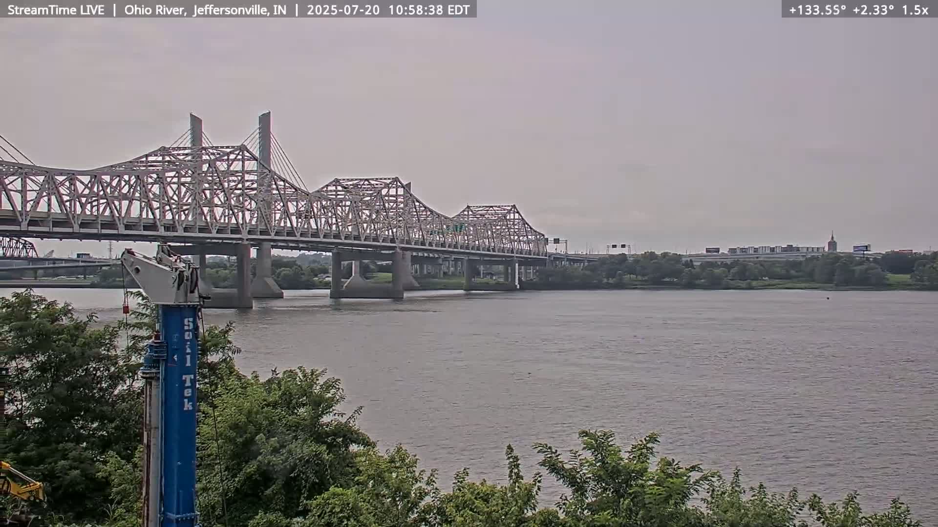 Louisville (Kentucky) & Ohio River from Jeffersonville Live Cam from - Jeffersonville, Clark, Indiana, USA