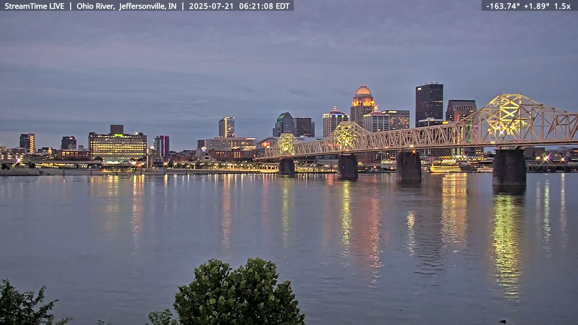 Louisville (Kentucky) & Ohio River from Jeffersonville Live Cam from - Jeffersonville, Clark, Indiana, USA