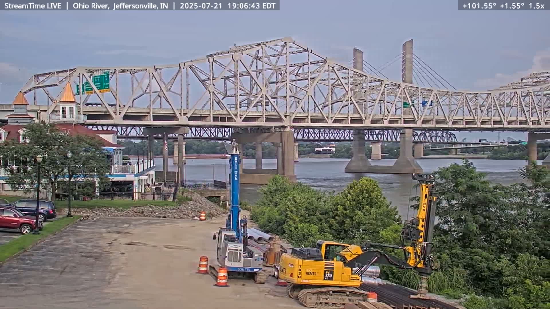 Louisville (Kentucky) & Ohio River from Jeffersonville Live Cam from - Jeffersonville, Clark, Indiana, USA