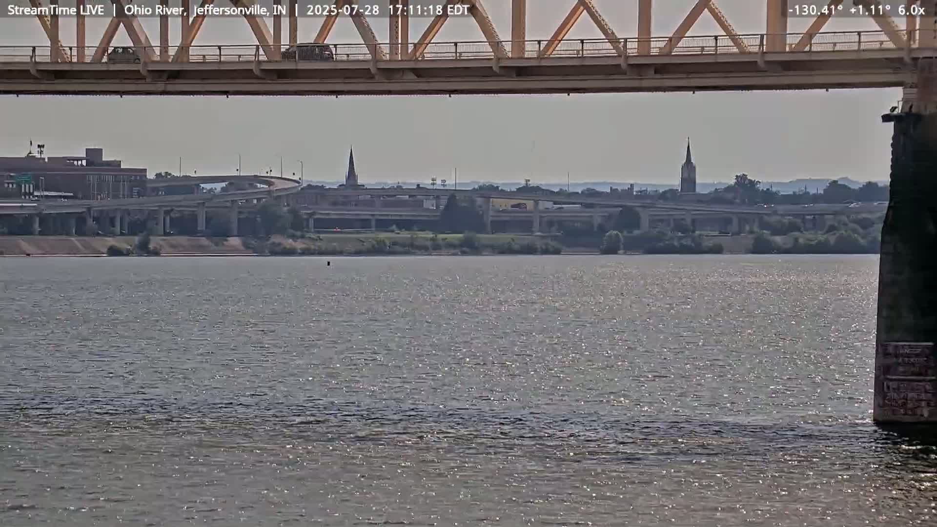 Louisville (Kentucky) & Ohio River from Jeffersonville Live Cam from - Jeffersonville, Clark, Indiana, USA