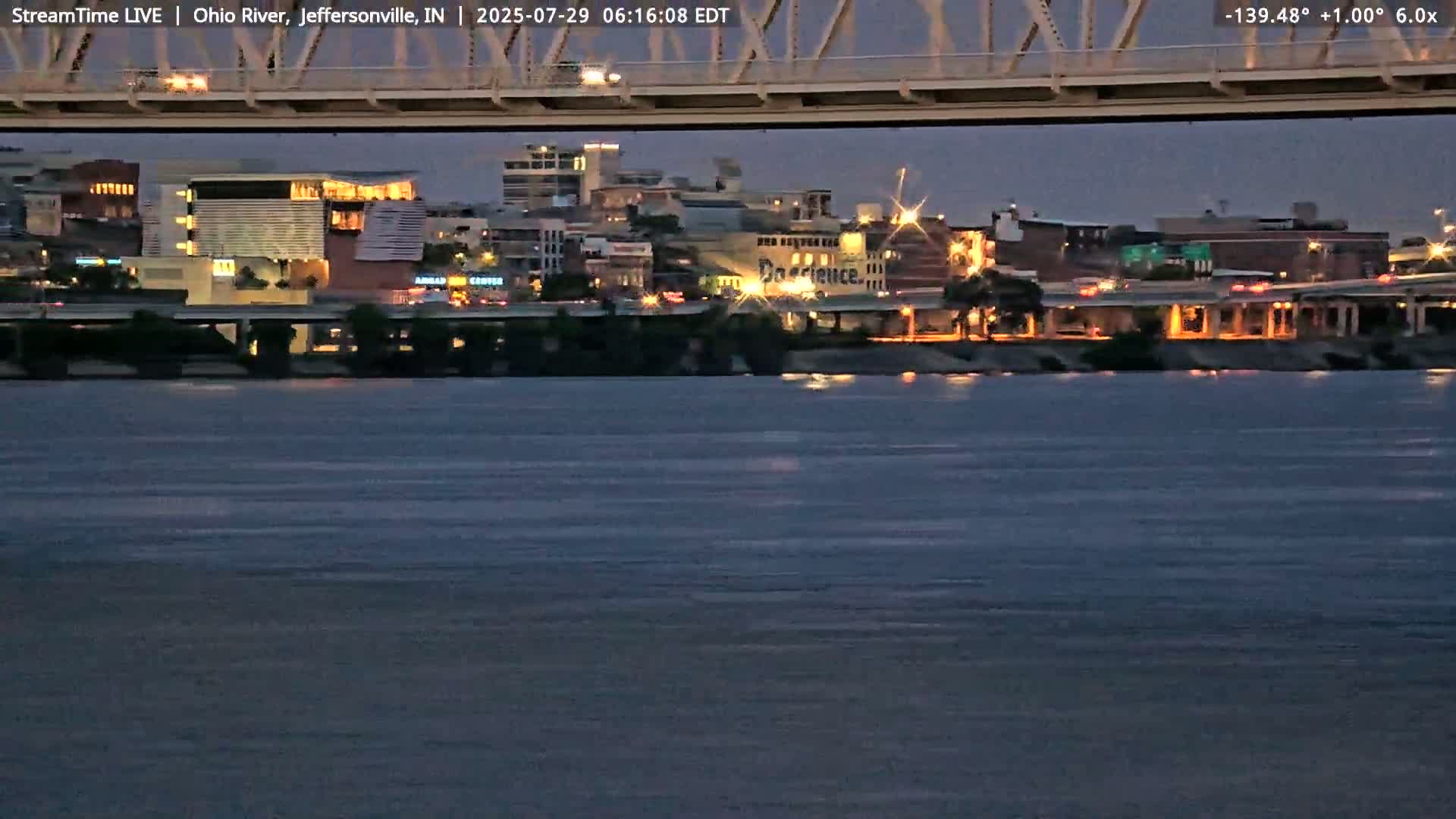 Louisville (Kentucky) & Ohio River from Jeffersonville Live Cam from - Jeffersonville, Clark, Indiana, USA