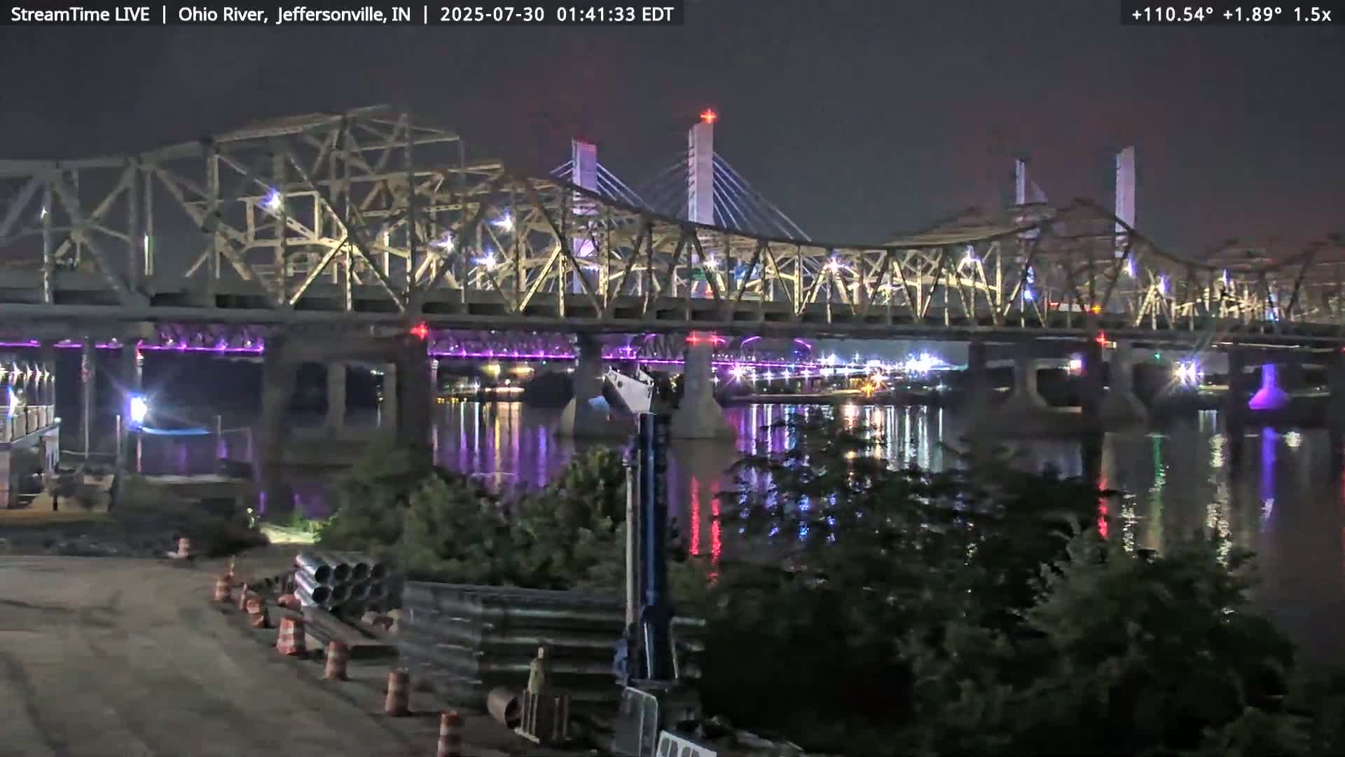 Louisville (Kentucky) & Ohio River from Jeffersonville Live Cam from - Jeffersonville, Clark, Indiana, USA