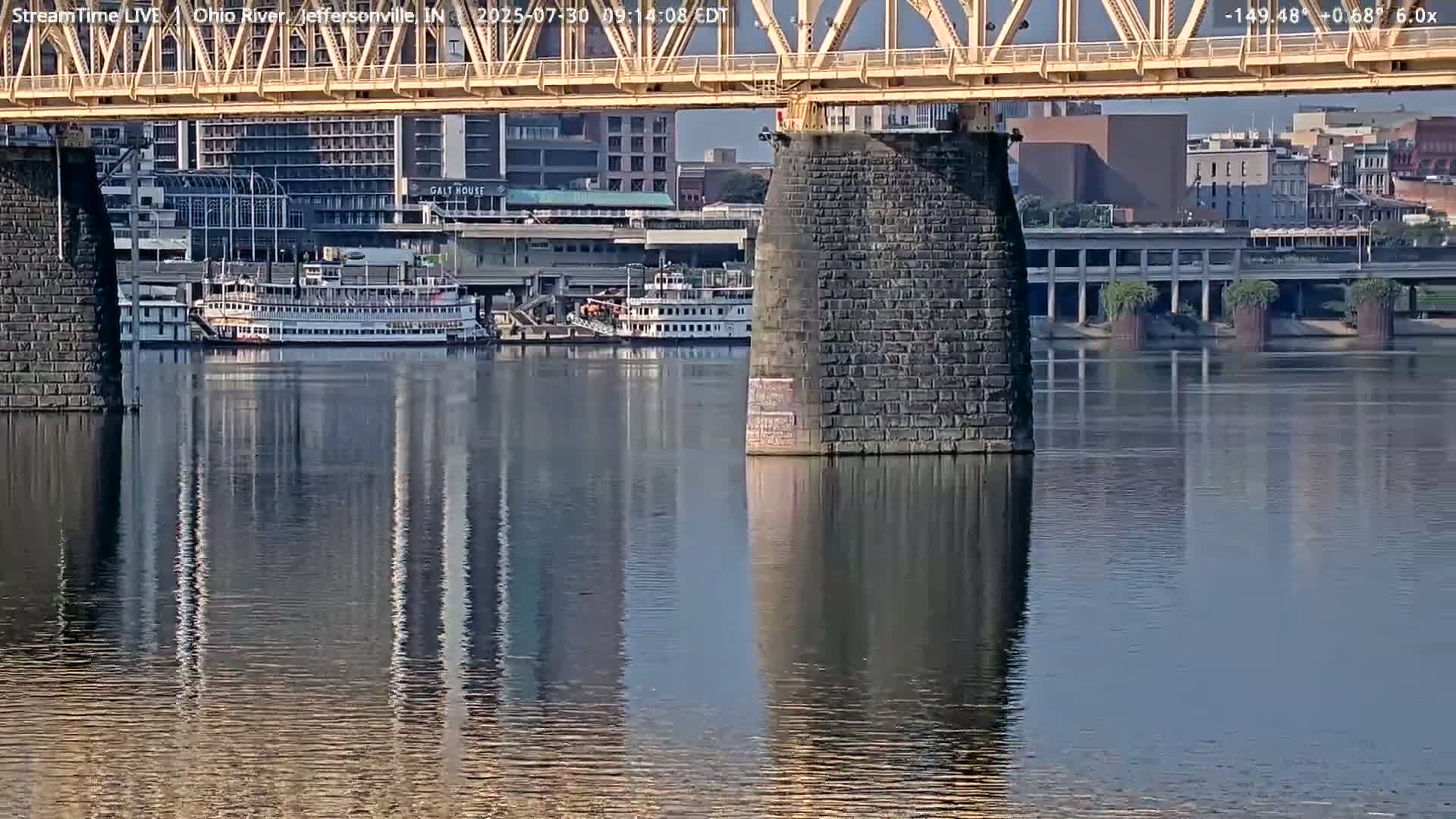 Louisville (Kentucky) & Ohio River from Jeffersonville Live Cam from - Jeffersonville, Clark, Indiana, USA
