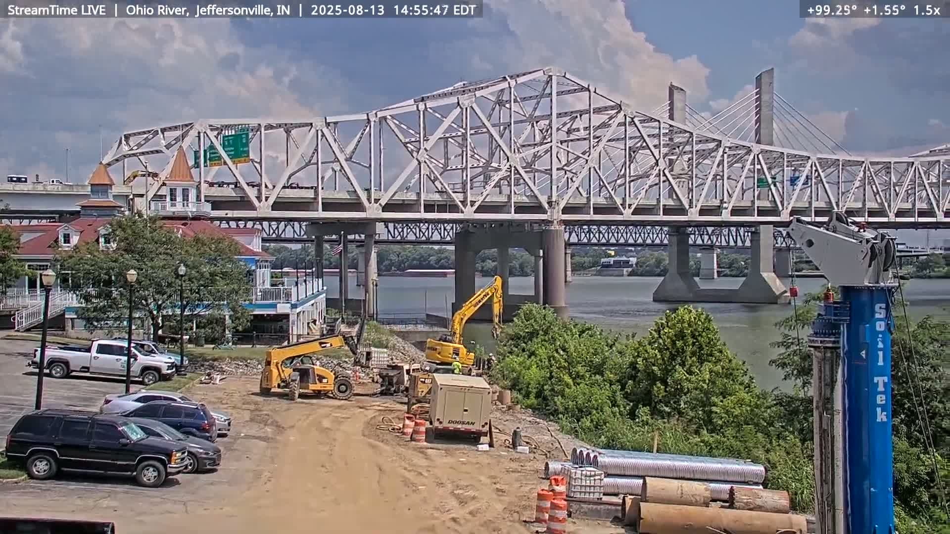Louisville (Kentucky) & Ohio River from Jeffersonville Live Cam from - Jeffersonville, Clark, Indiana, USA