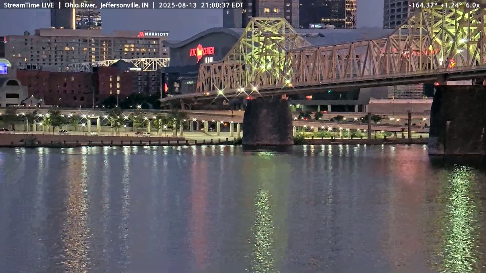 Louisville (Kentucky) & Ohio River from Jeffersonville Live Cam from - Jeffersonville, Clark, Indiana, USA