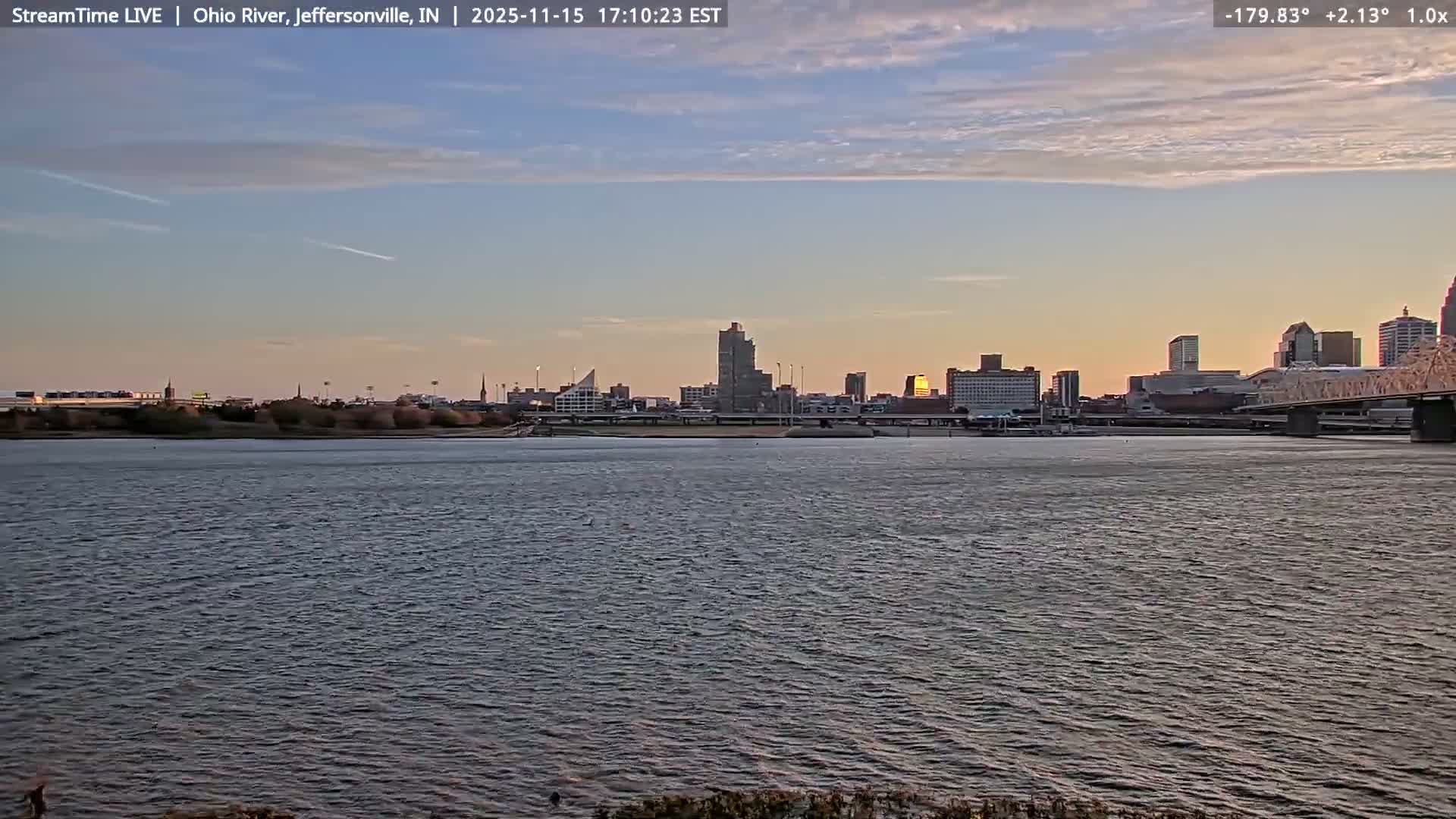 Louisville (Kentucky) & Ohio River from Jeffersonville Live Cam from - Jeffersonville, Clark, Indiana, USA